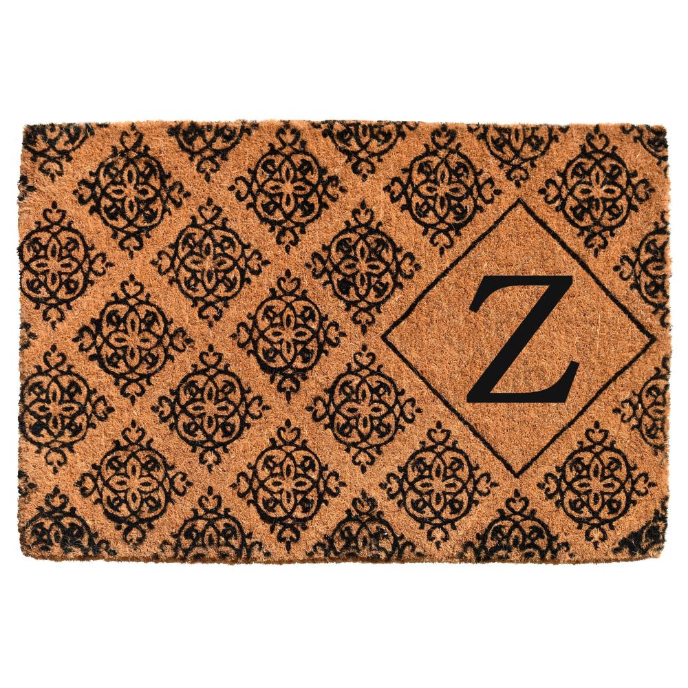 Callowaymills 103332436Z 24-in x 36-in Natural/Black Coir Non-Slip Grip Indoor or outdoor Decorative Door Mat