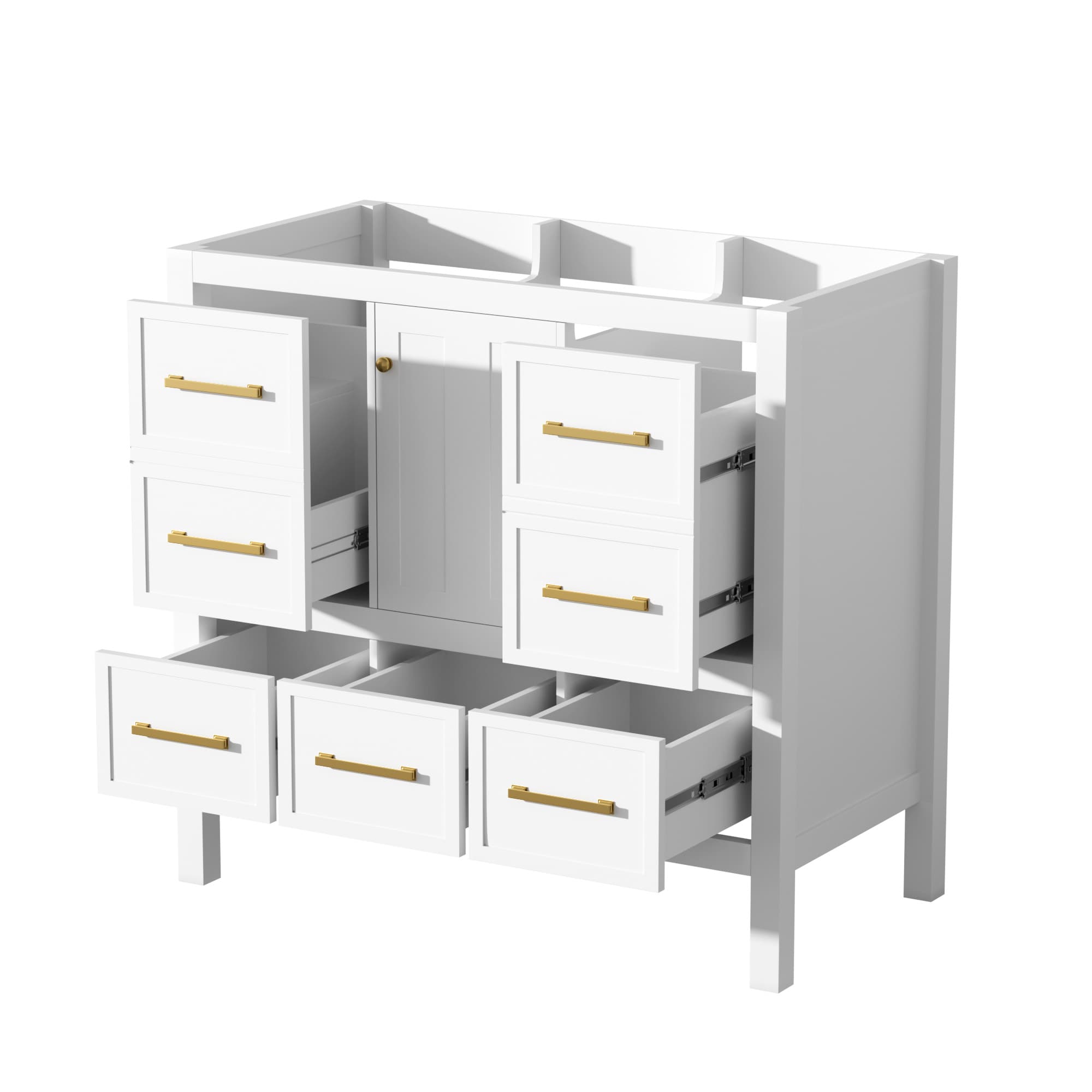 LOVMOR SF-WO-N710P256102K Bathroom Vanity without Sink Solid Wood Frame Bathroom Storage Cabinet