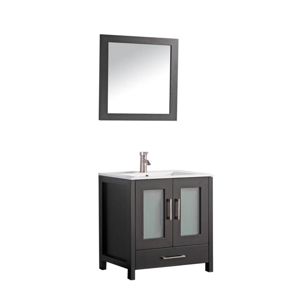 MTD Vanities 36-in White Single Sink Bathroom Vanity with White Ceramic Top