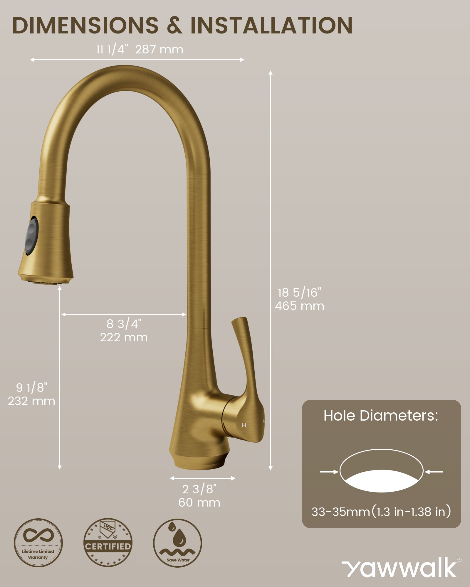 YAWWALK Y12W98K-BG Kitchen-Faucets - View #9