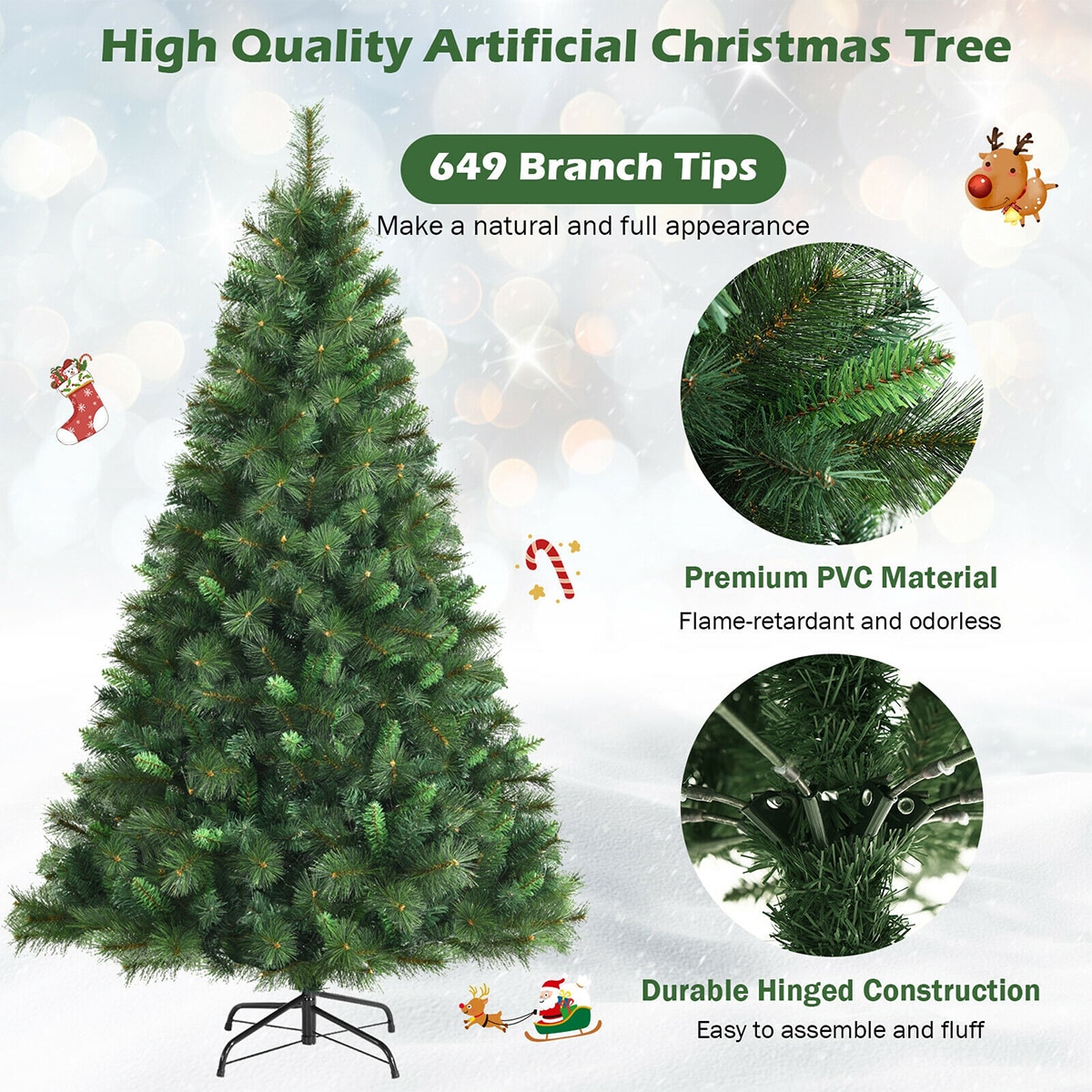 WELLFOR CM-HJY-23627 Artificial-Christmas-Trees - View #4