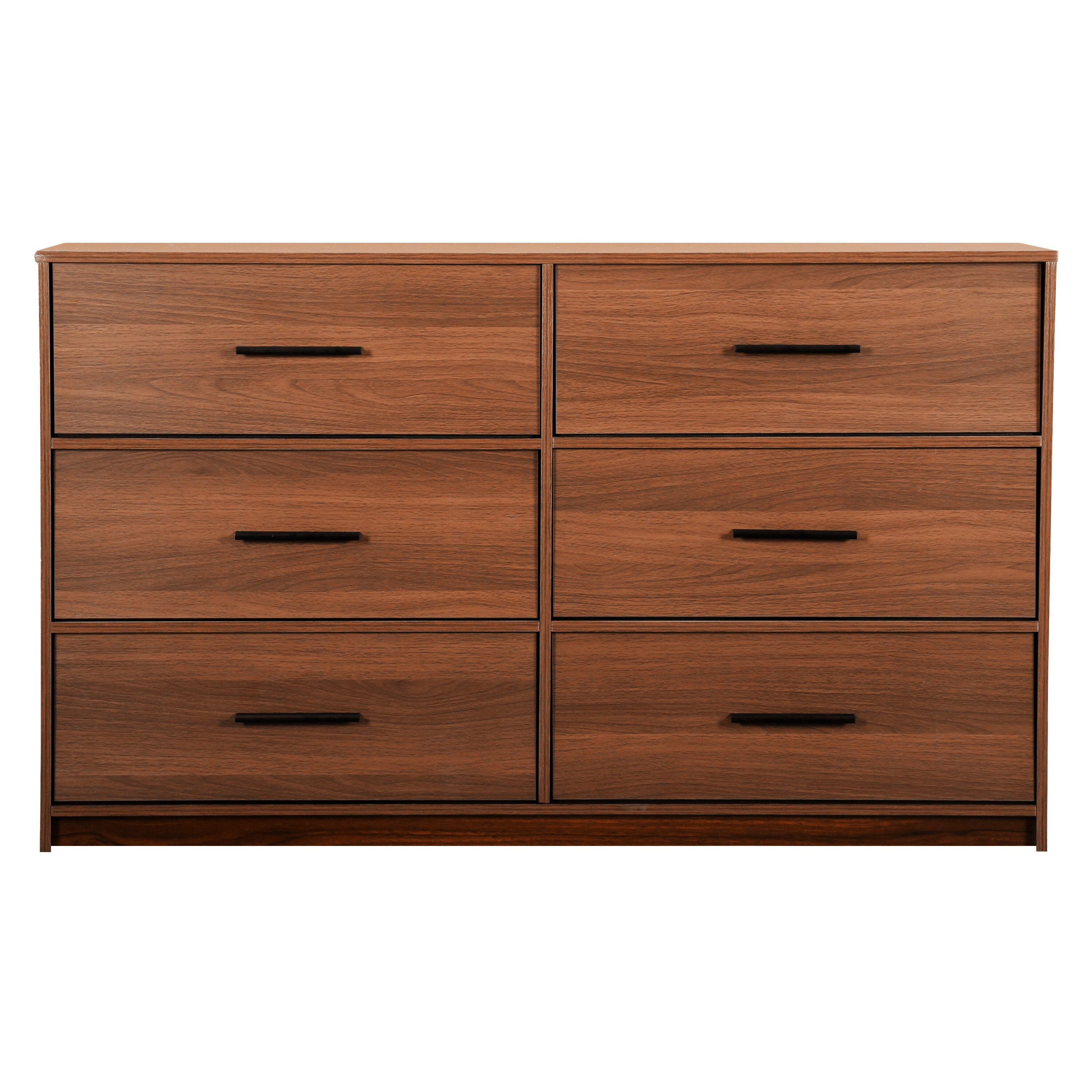 Flynama SH295203 Walnut 6 -Drawer Combo dresser