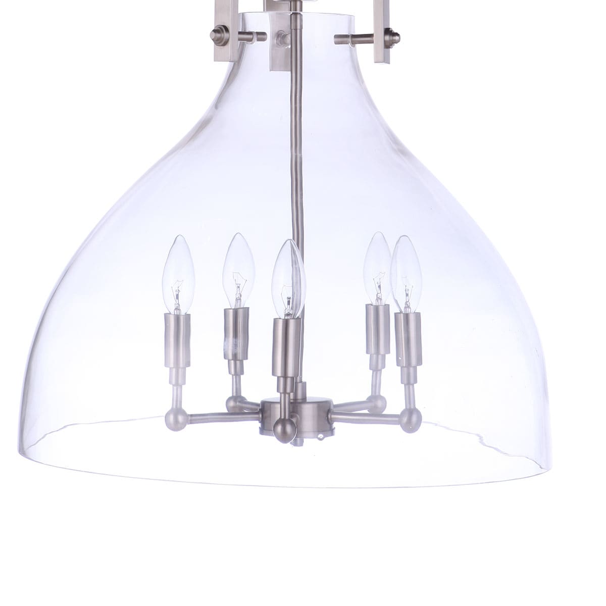 Chardonnay 5-Light Clear Glass Pendant with Brushed Nickel Finish
