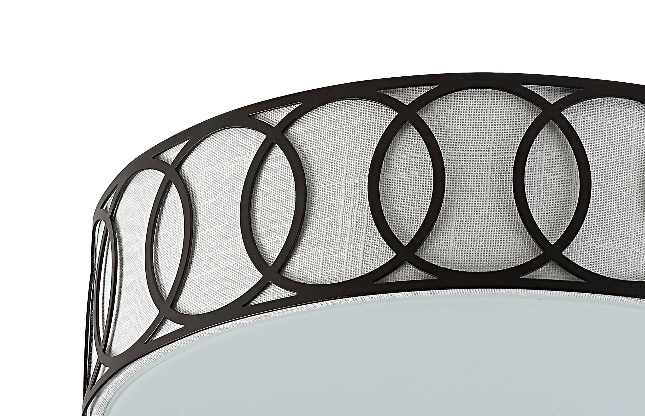 Aubrey Contemporary 15.5" LED Flush Mount in Oil Rubbed Bronze with Linen Shade