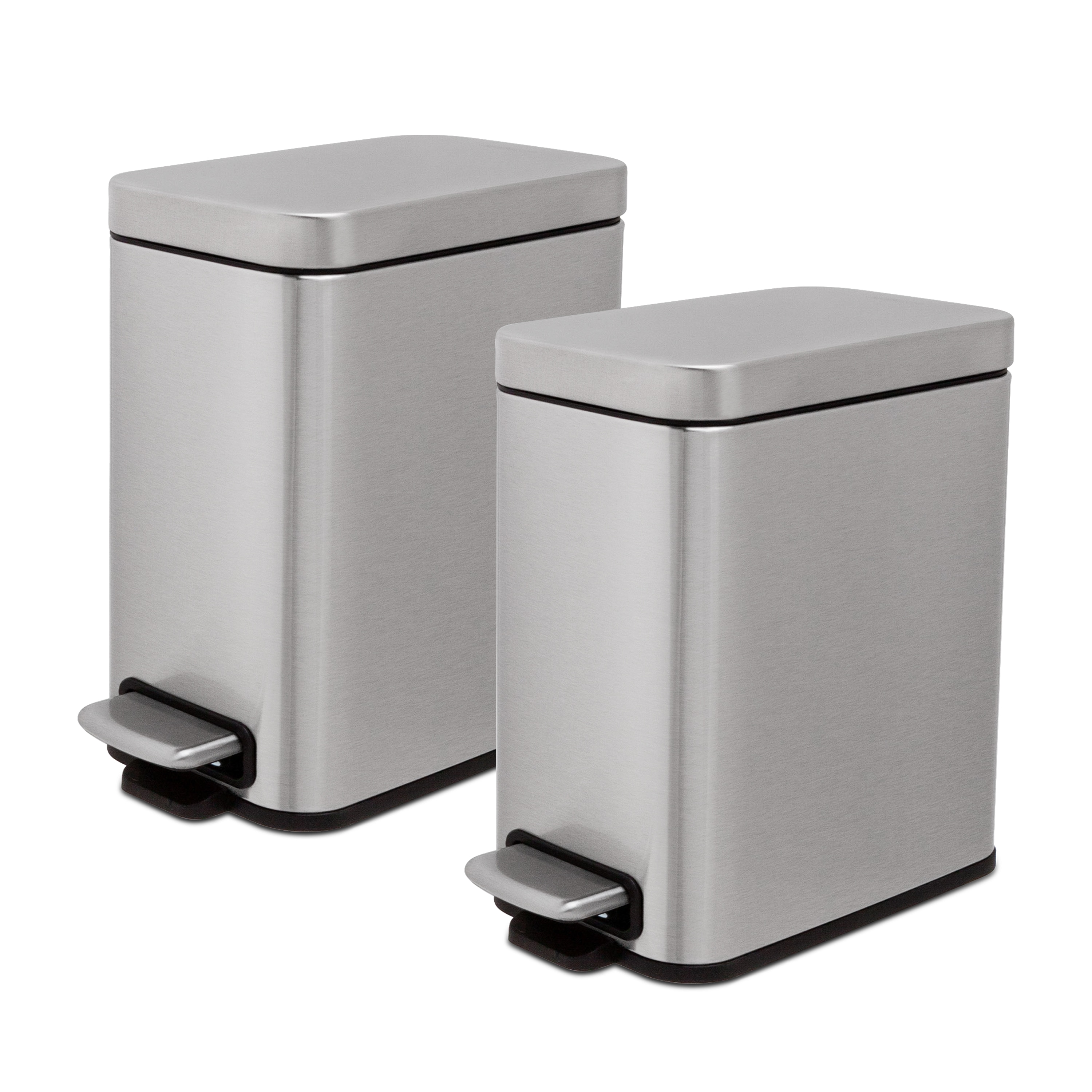 Qualiazero AMZ10054 1.3 Gallon Stainless Steel Indoor Kitchen Step Trash Can