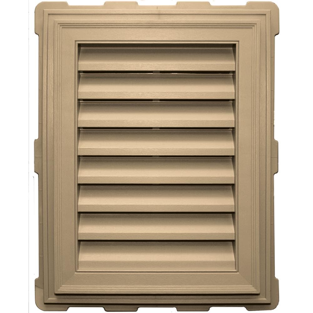 Builders Edge 120071824045 18-in x 24-in Sandstone Maple Rectangle Vinyl Gable Louver Vent