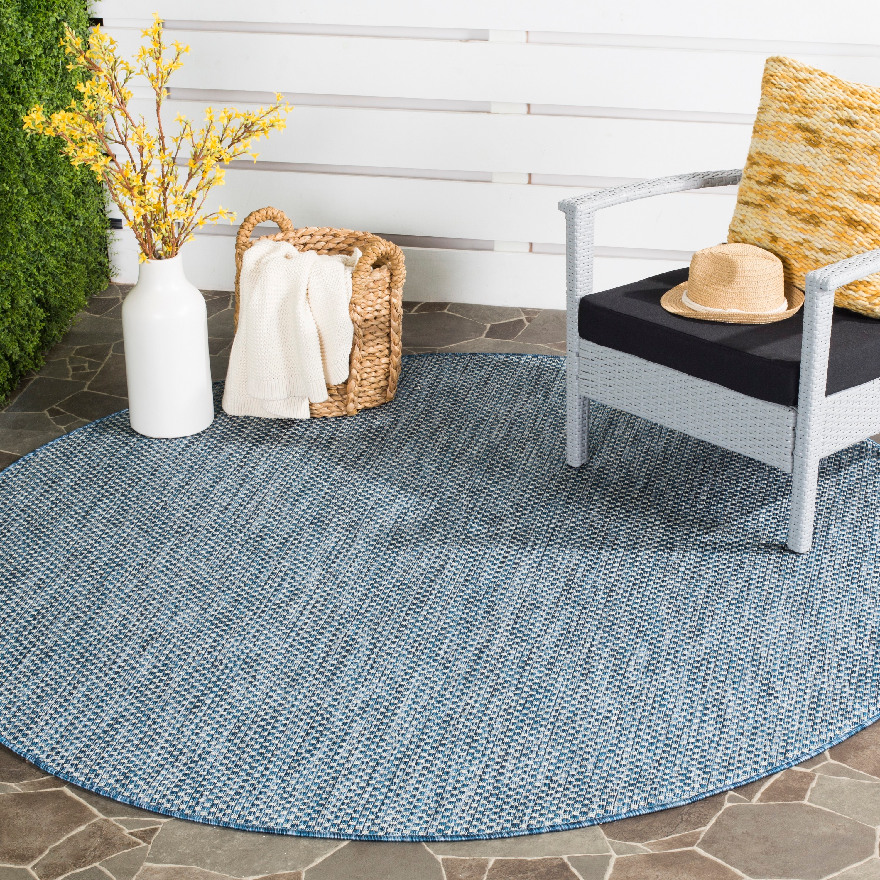 nuLOOM Hanni Leaves Indoor/Outdoor Machine Washable Green 5 ft. x 8 ft. Coastal Area Rug