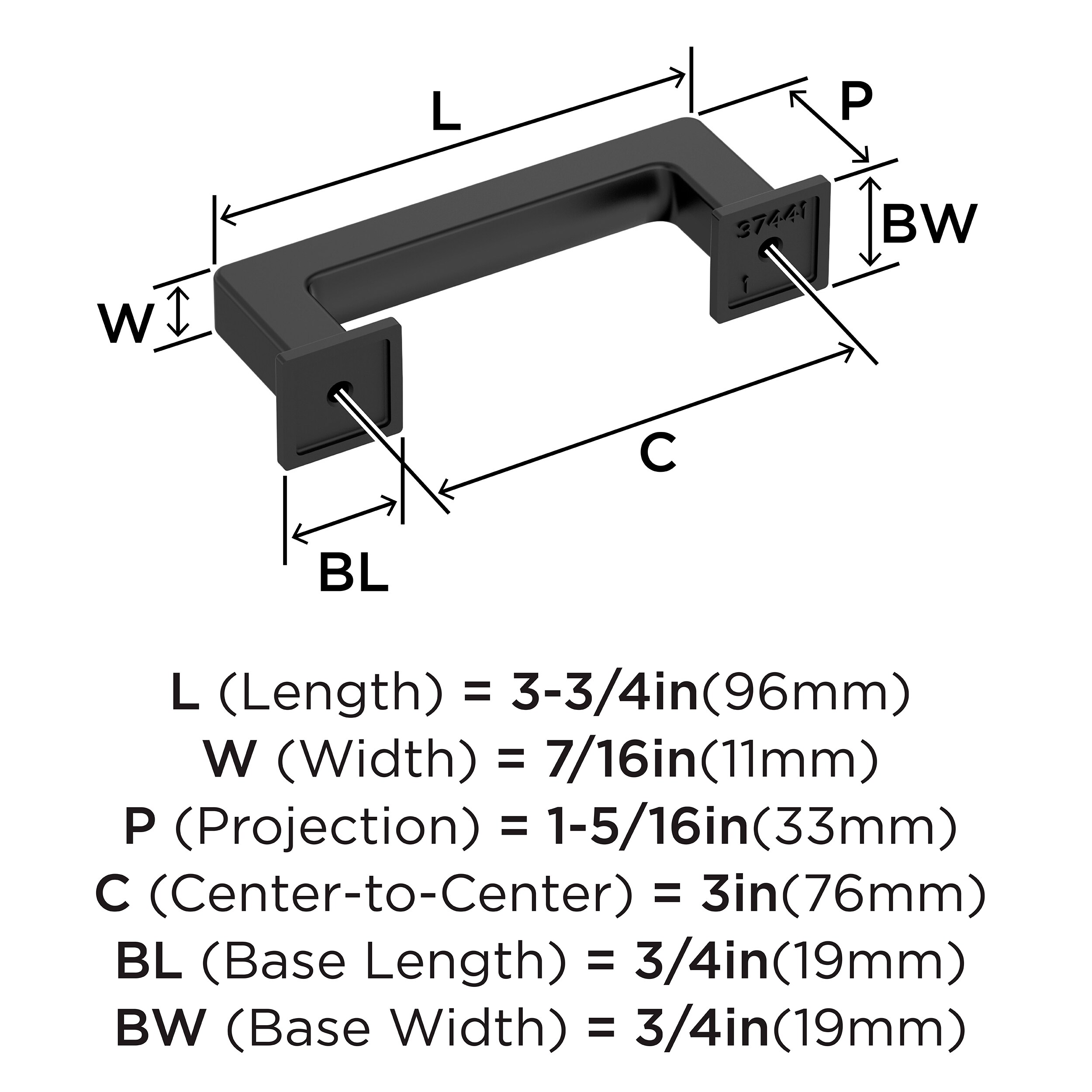 Amerock BP37441MB Cabinet-Pulls - View #4