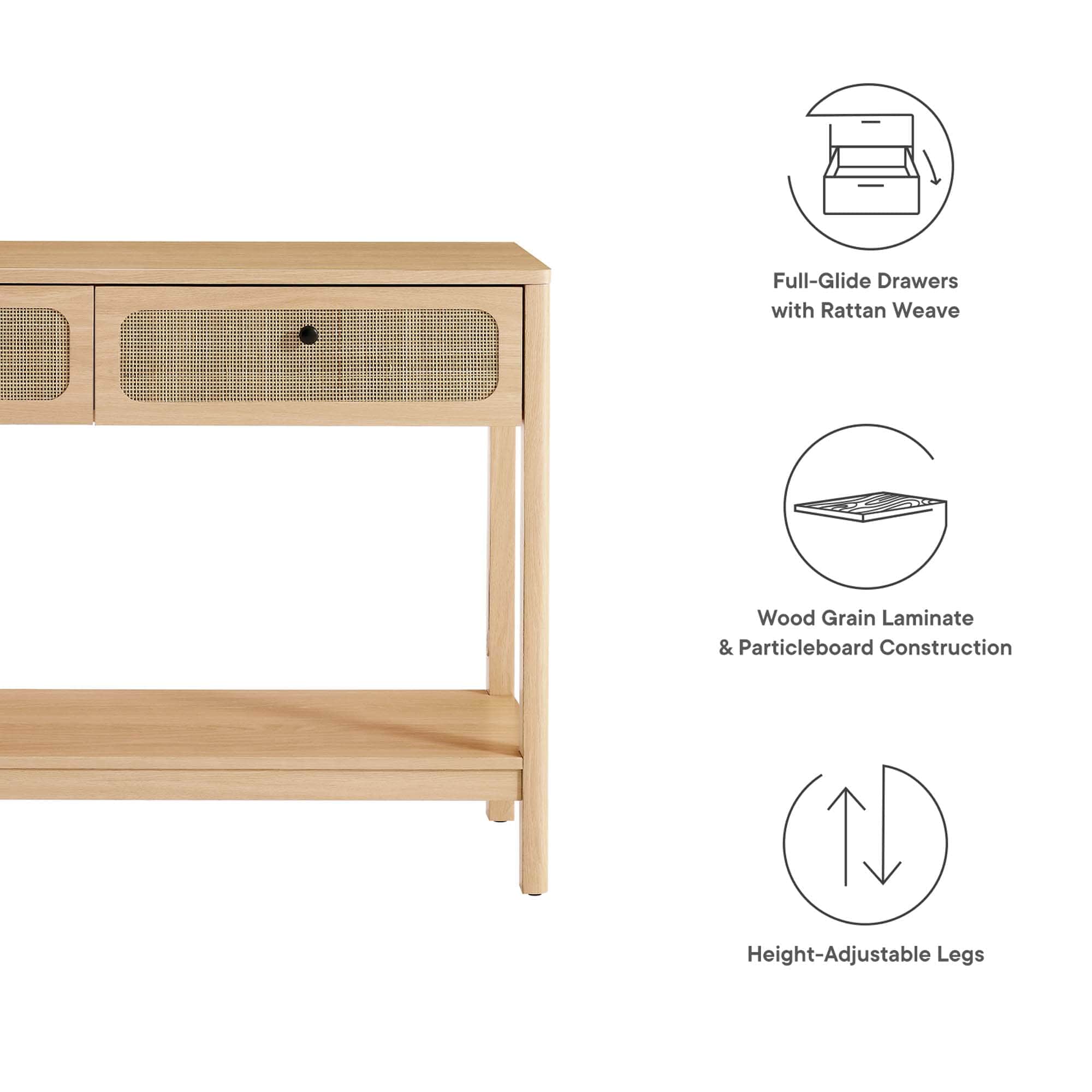 Modway EEI-6797-OAK Console-Sofa-Tables - View #2