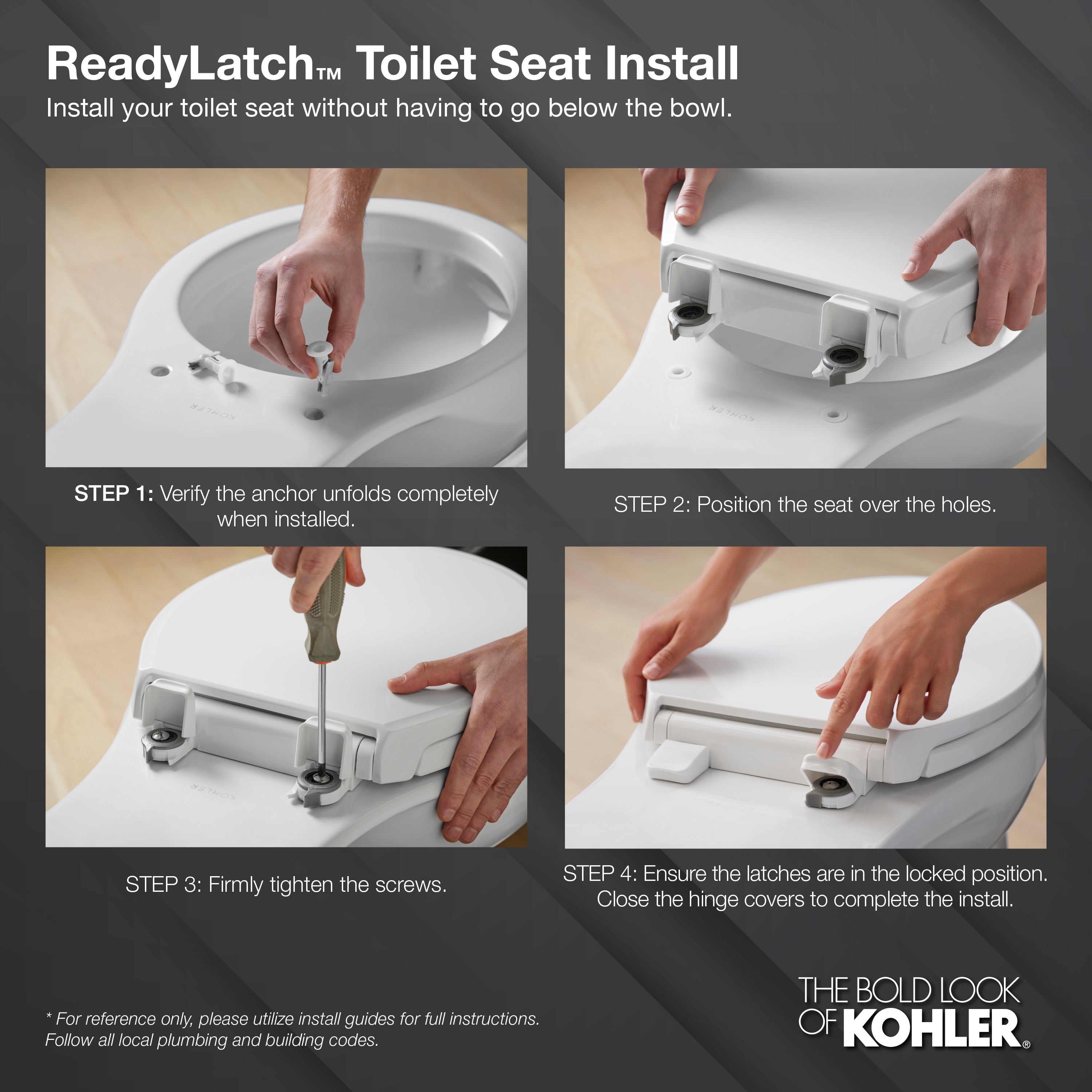 KOHLER Rutledge Plastic White Elongated Soft Close Toilet Seat 24764-RL ...