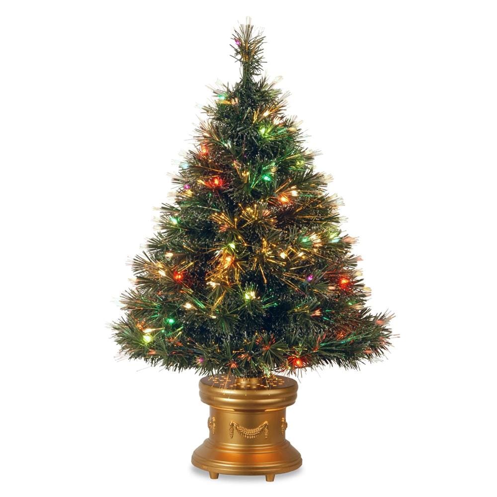 National Tree Company SZIX7-102L-36-1 3-ft Pre-lit Artificial Christmas Tree with Multicolor LED Lights