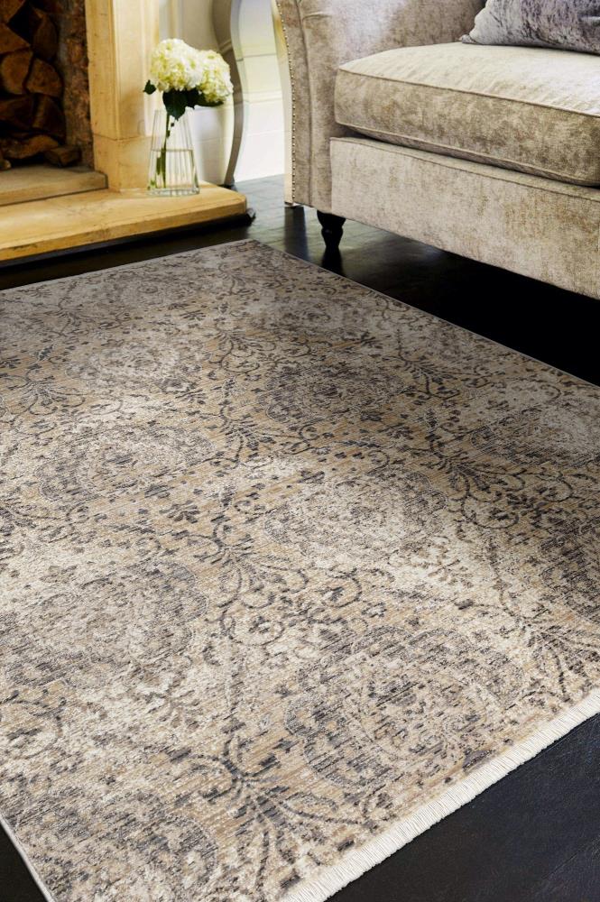 KAS Rugs WES7653310X59 Westerly 4 x 6 Ivory/Beige Indoor Medallion Vintage Area Rug