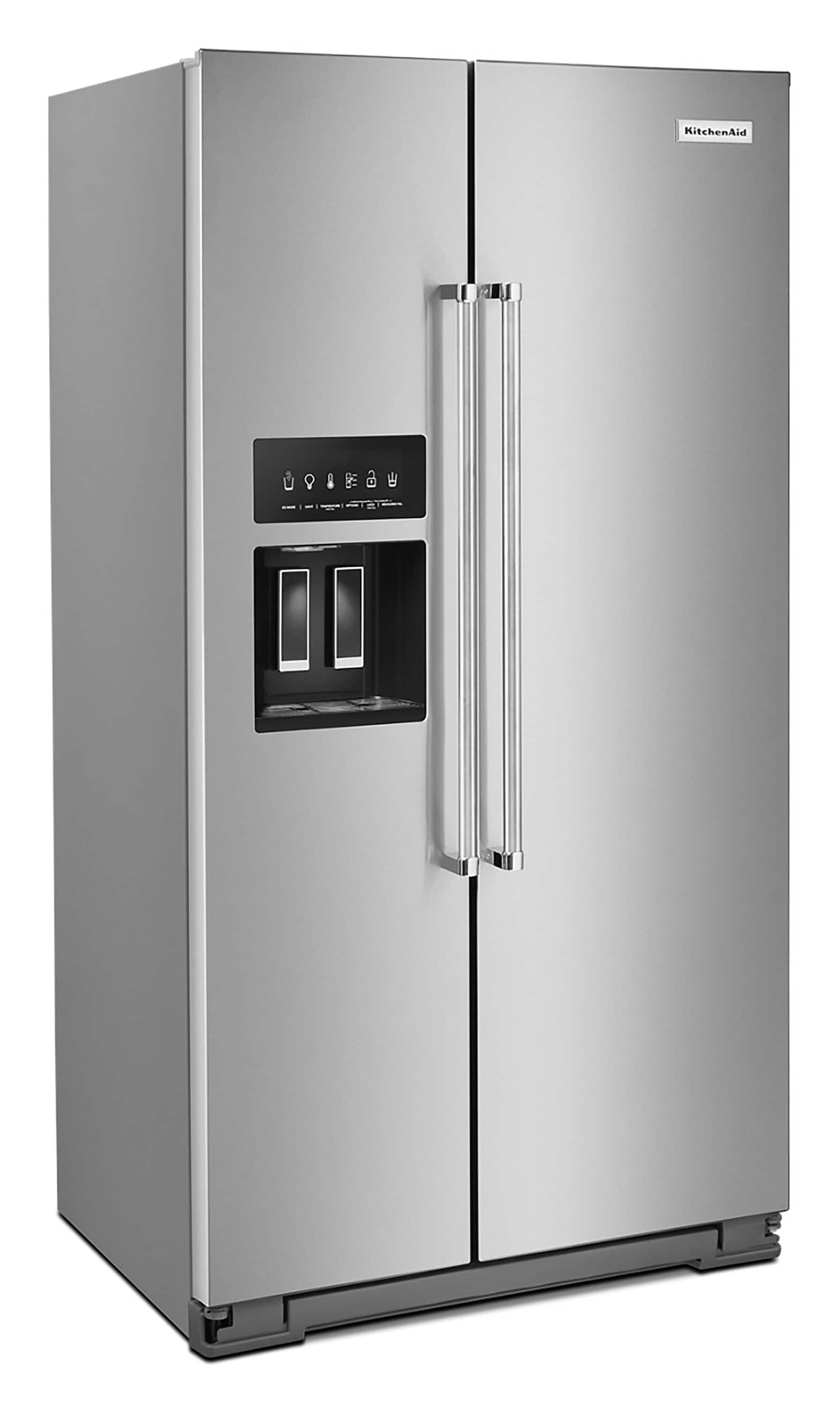 KitchenAid 24.8-cu ft Side-by-Side Refrigerator with Ice Maker (Black  Stainless with Printshield Finish) ENERGY STAR in the Side-by-Side  Refrigerators department at
