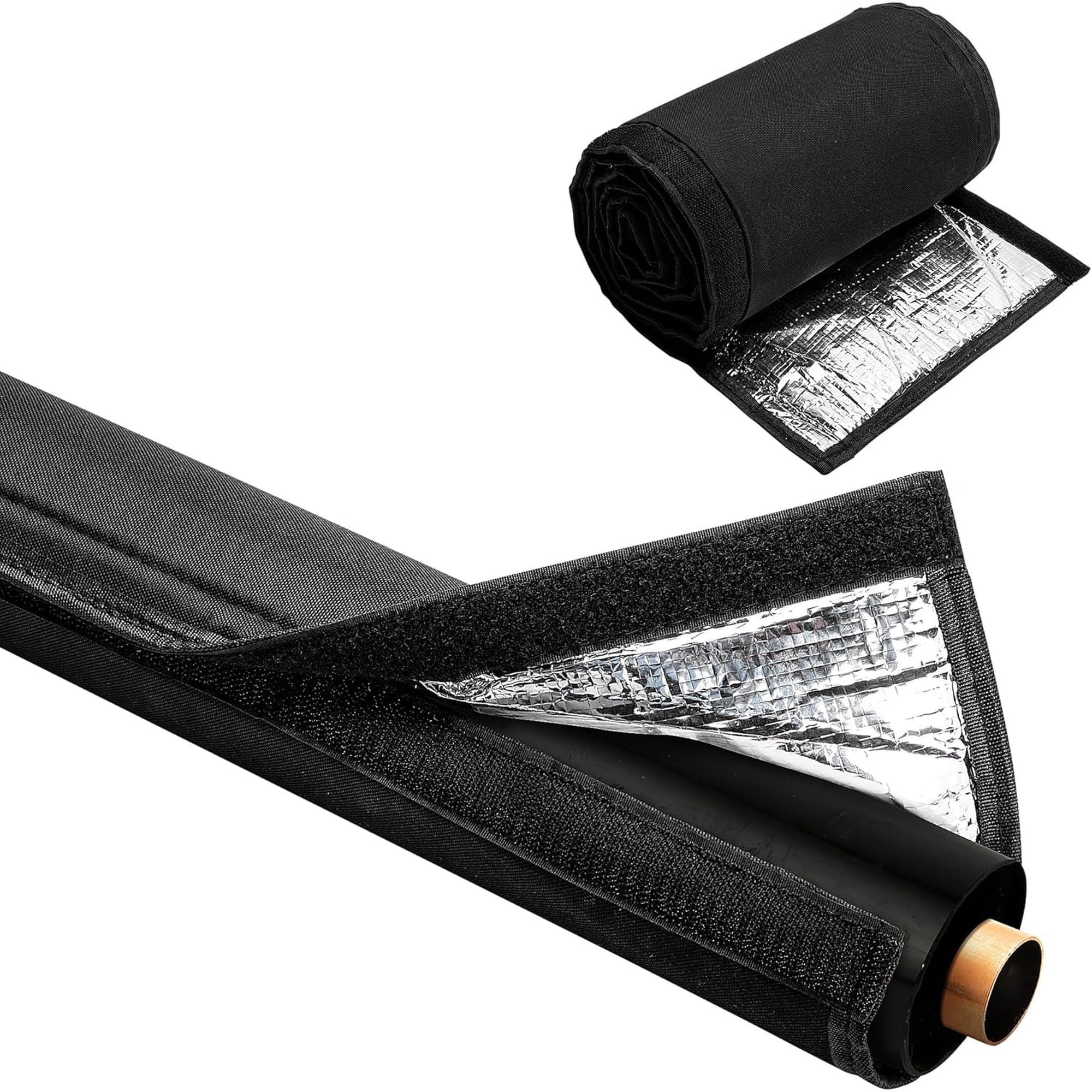 Numhew 72in L 10.2in W 5-Layer Black Copper Pipe Insulation Cover