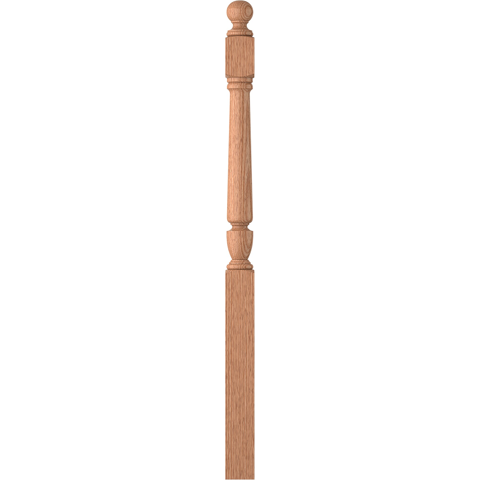 L.J. Smith Stair Systems LJP-3042BT-O 3.5-in x 57.75-in Unfinished Red oak Starting Stair Newel Post