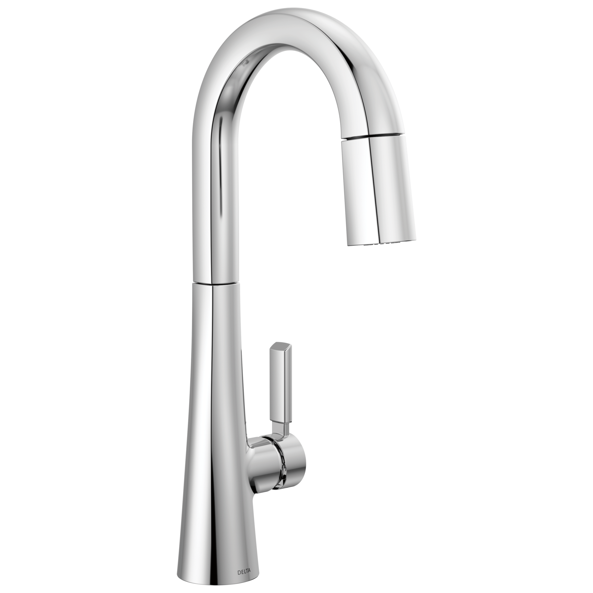 Delta 9991-PR-DST Monrovia Lumicoat Chrome Single Handle Deck-mount Bar and Prep Kitchen Faucet with Sprayer