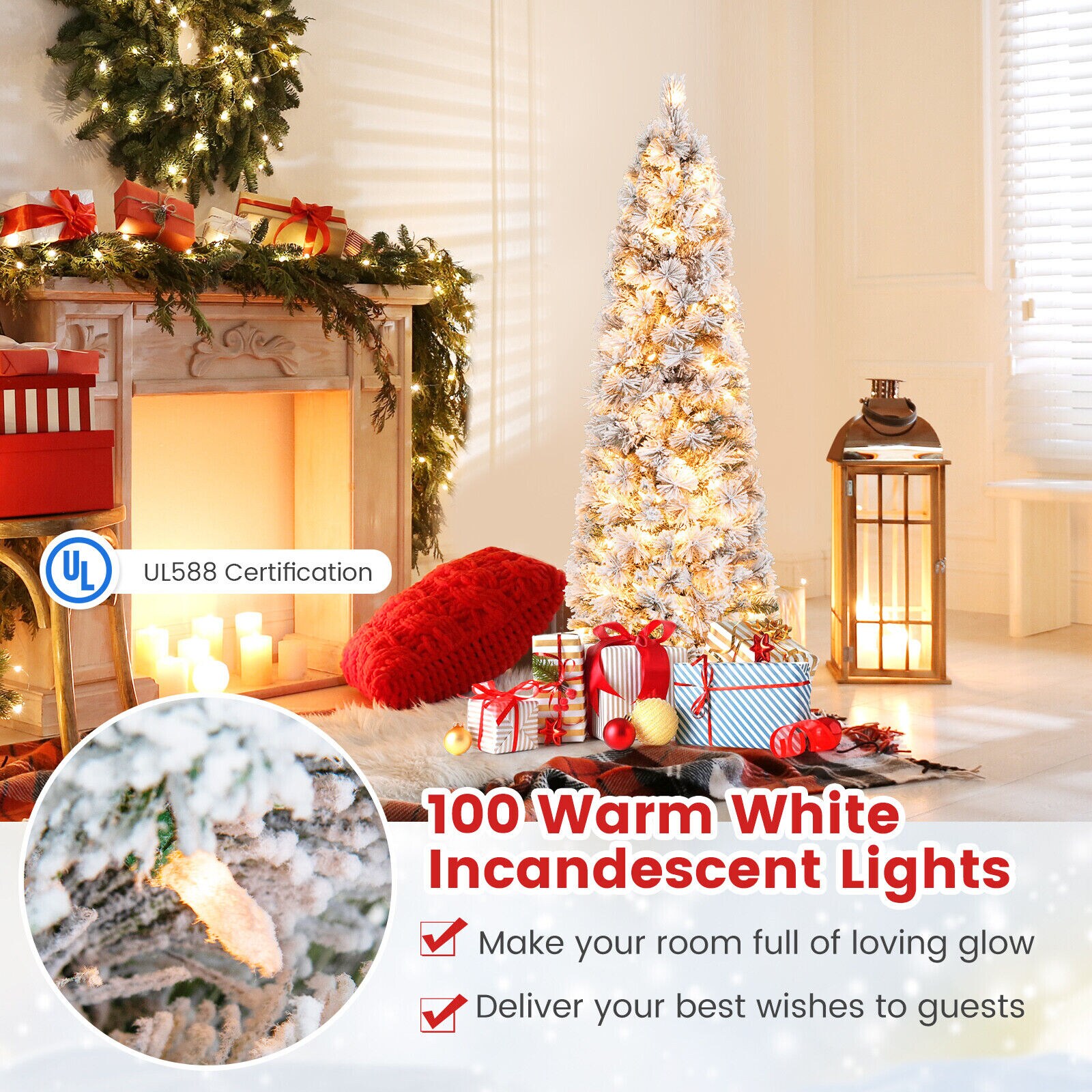 WELLFOR HYG24078US Artificial-Christmas-Trees - View #2