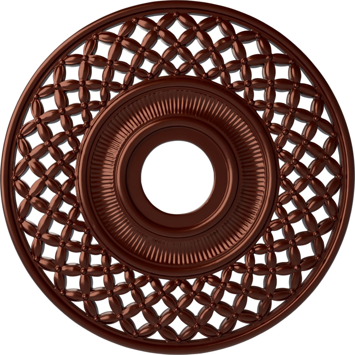Ekena Millwork CM22RBACS Robin 22.25-in W x 22.25-in L Painted Antique Copper Polyurethane Whole Ceiling Medallion