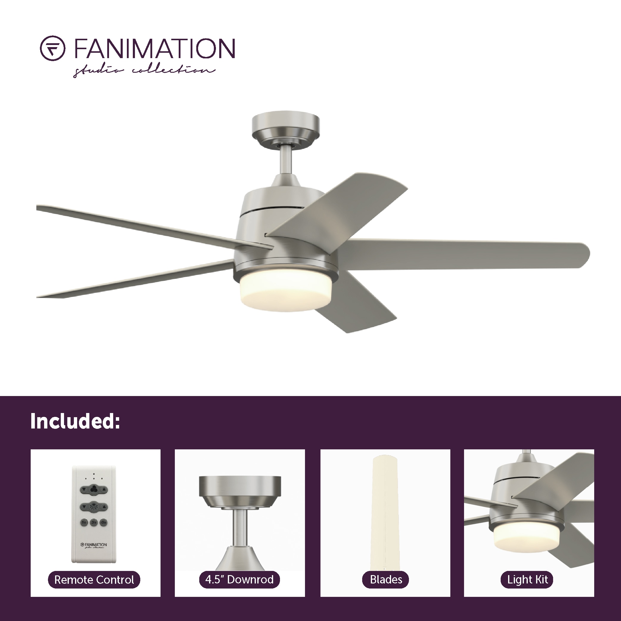 Fanimation Studio Collection LP8064BLBN Ceiling-Fans - View #7