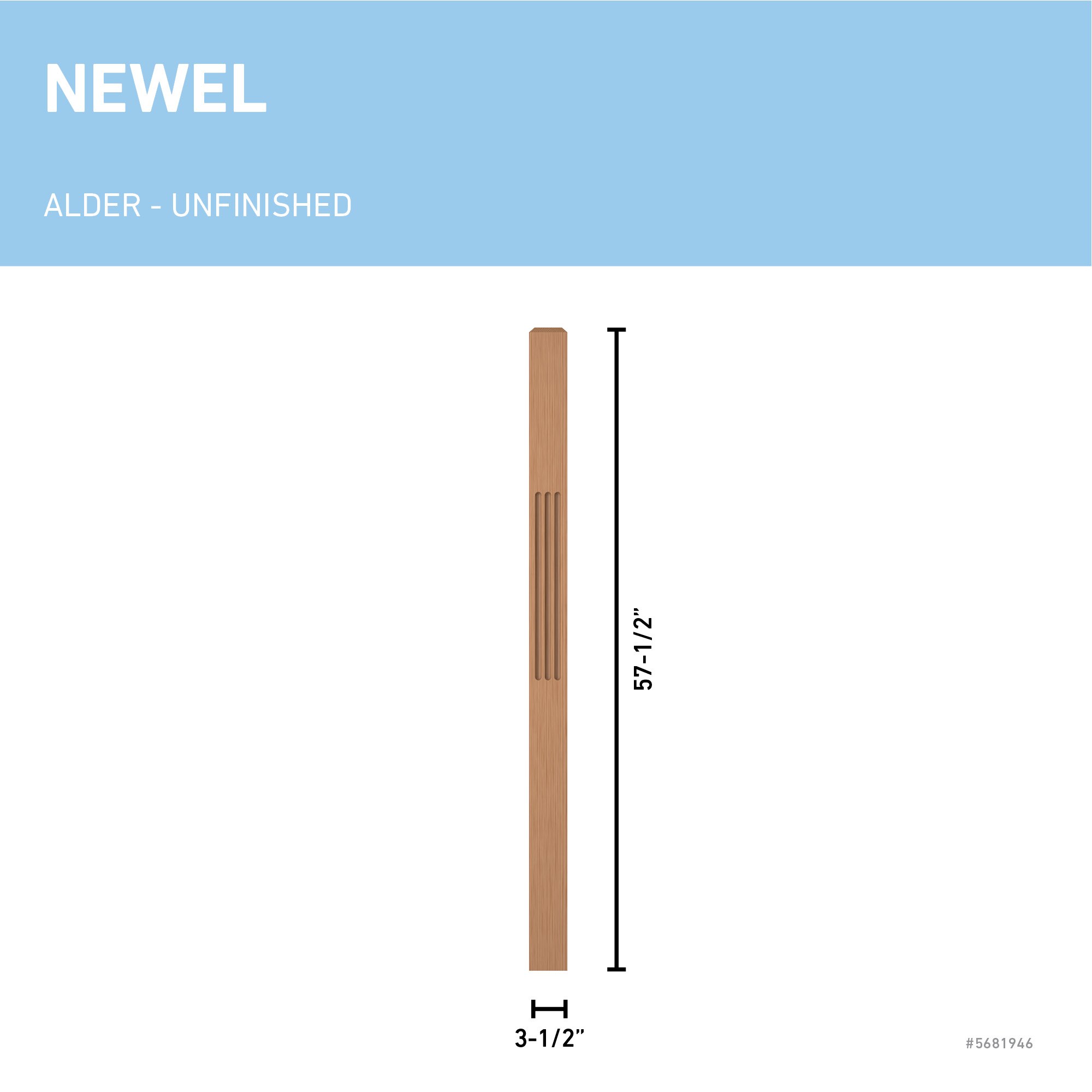 L.J. Smith Stair Systems LJF-4001-AL Interior-Stairpart-Newel-Posts - View #3
