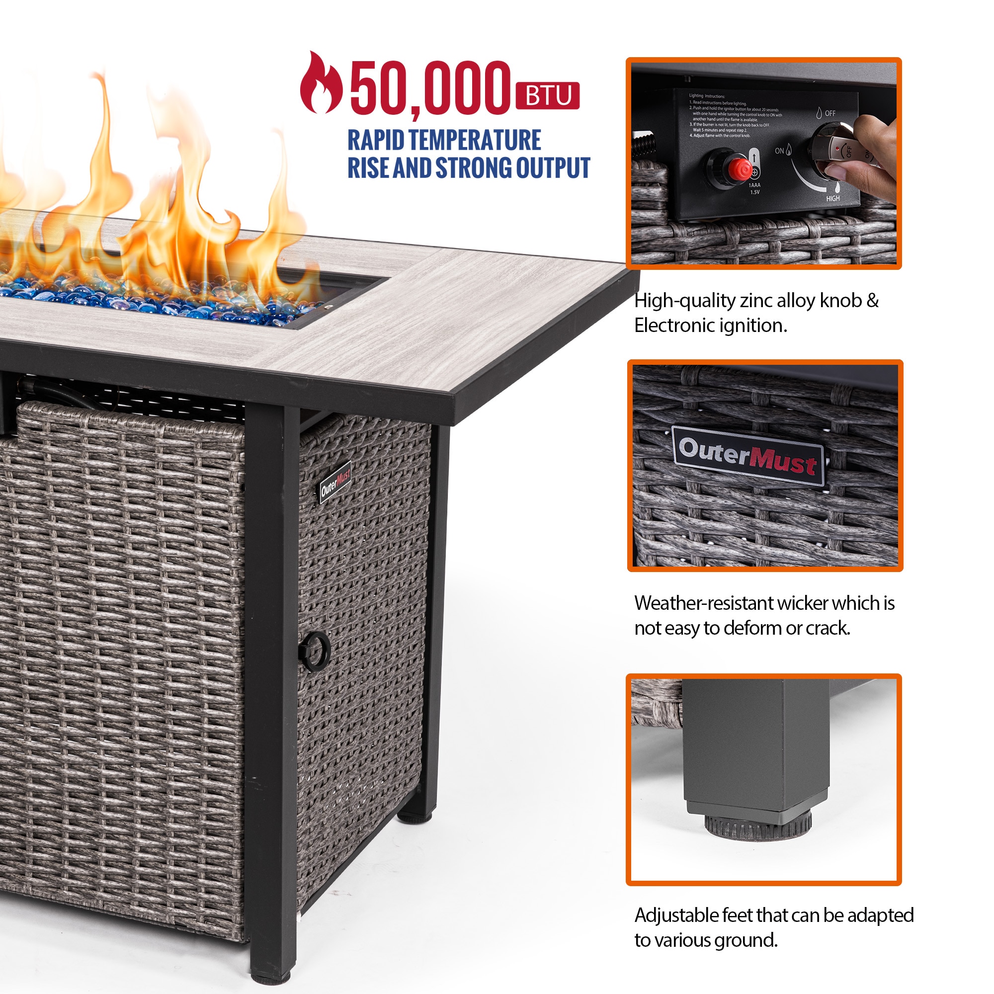 OuterMust AF42-01 Outdoor-Gas-Firepits - View #4