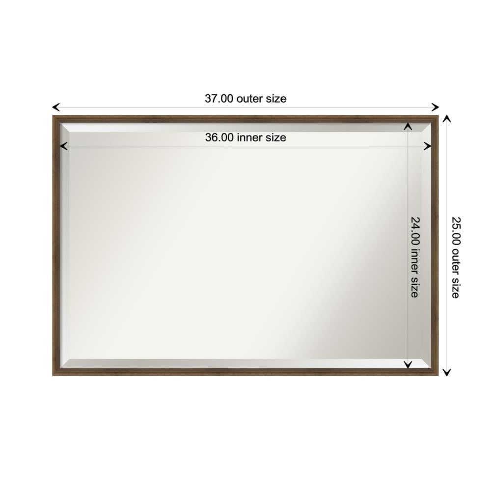 Lucie Bronze 37" Wood Beveled Bathroom Vanity Mirror