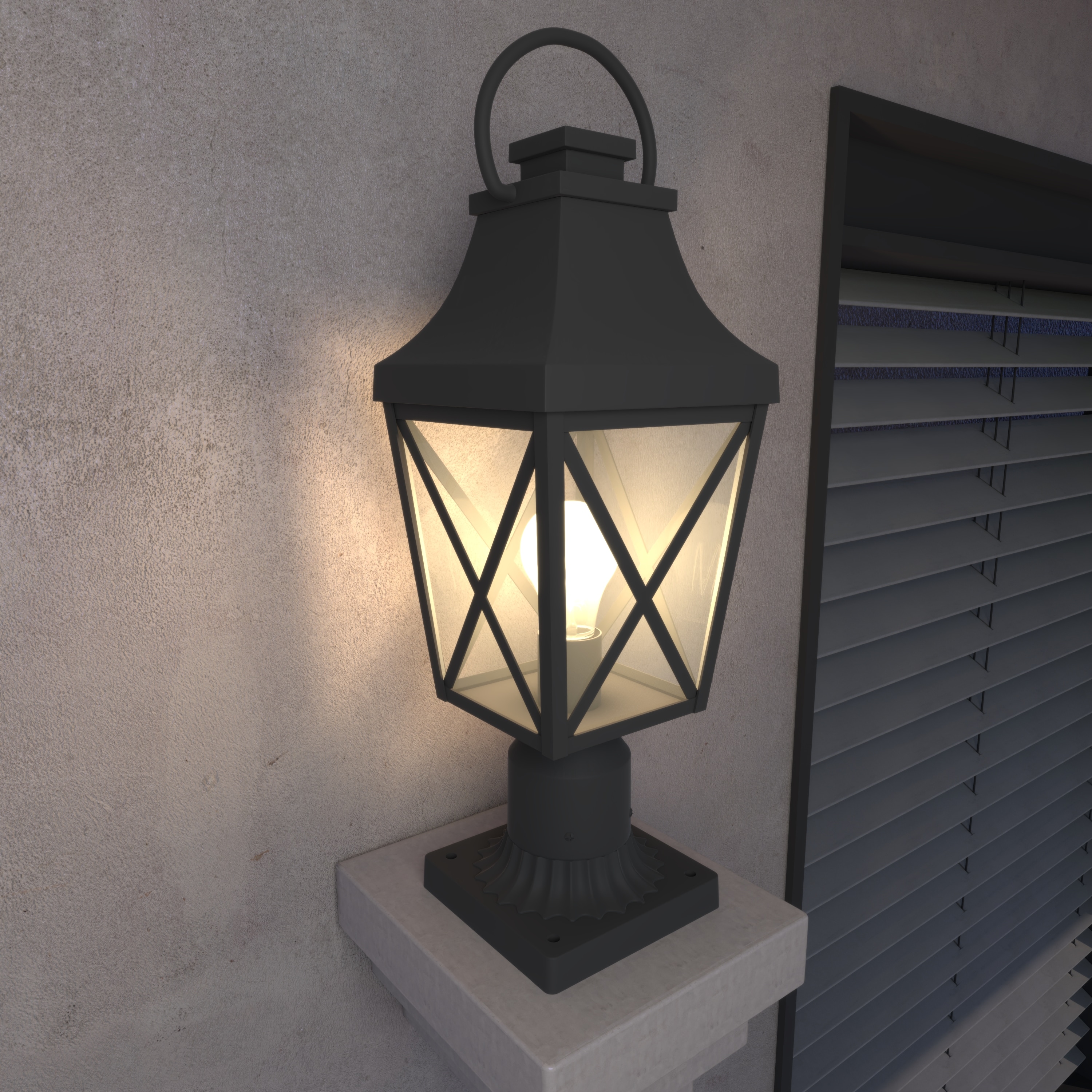 LOVMOR SF-L-W2714P218544 Outdoor Post Light Lamp Post Light Fixture Post Lantern with Pier Mount Base
