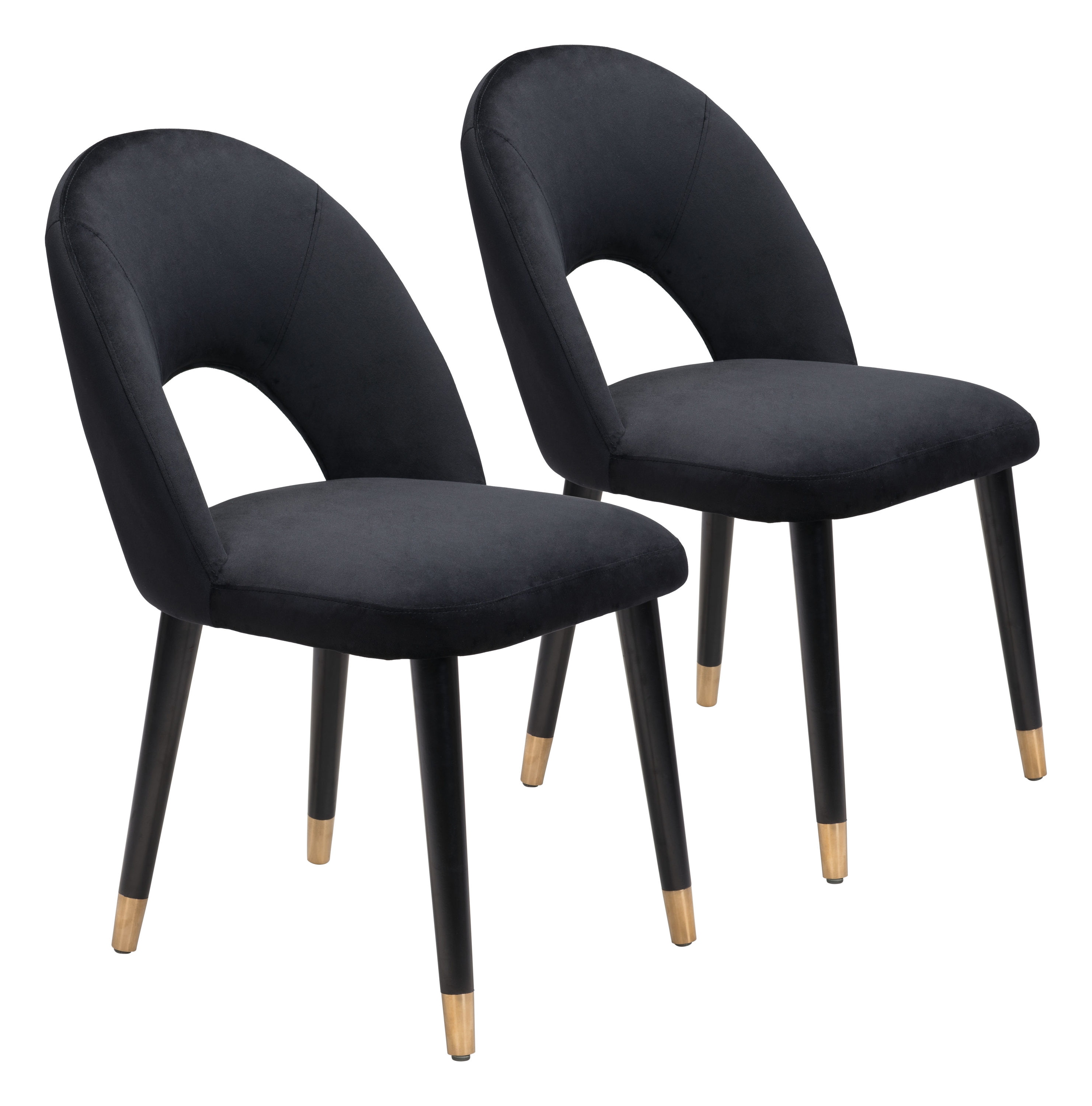 Zuo Modern 101978 Set of 2 Miami Contemporary/Modern Polyester Upholstered Side Chair (Wood Frame)