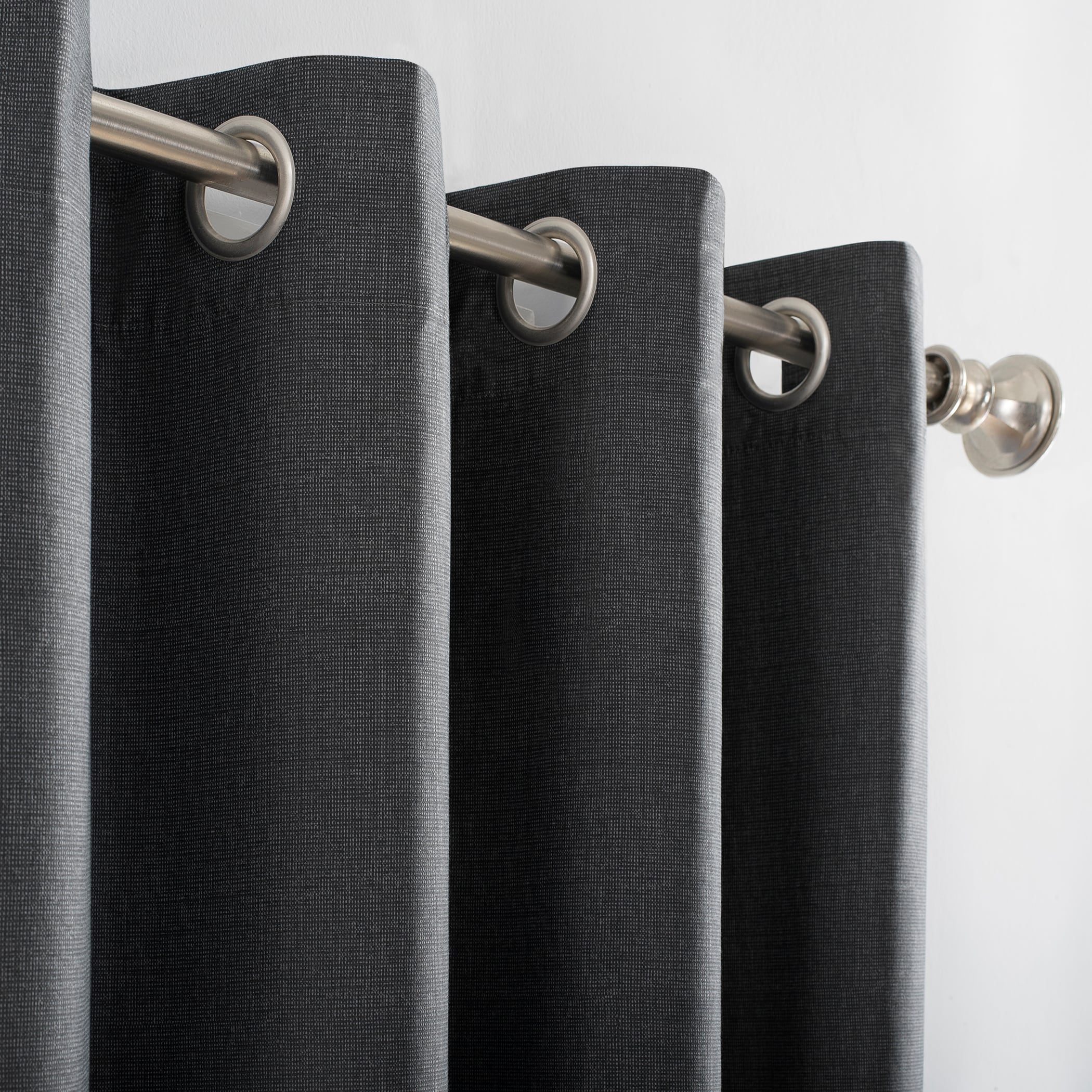 Charcoal Blackout Grommet Curtain Panel, 50" x 84" Polyester