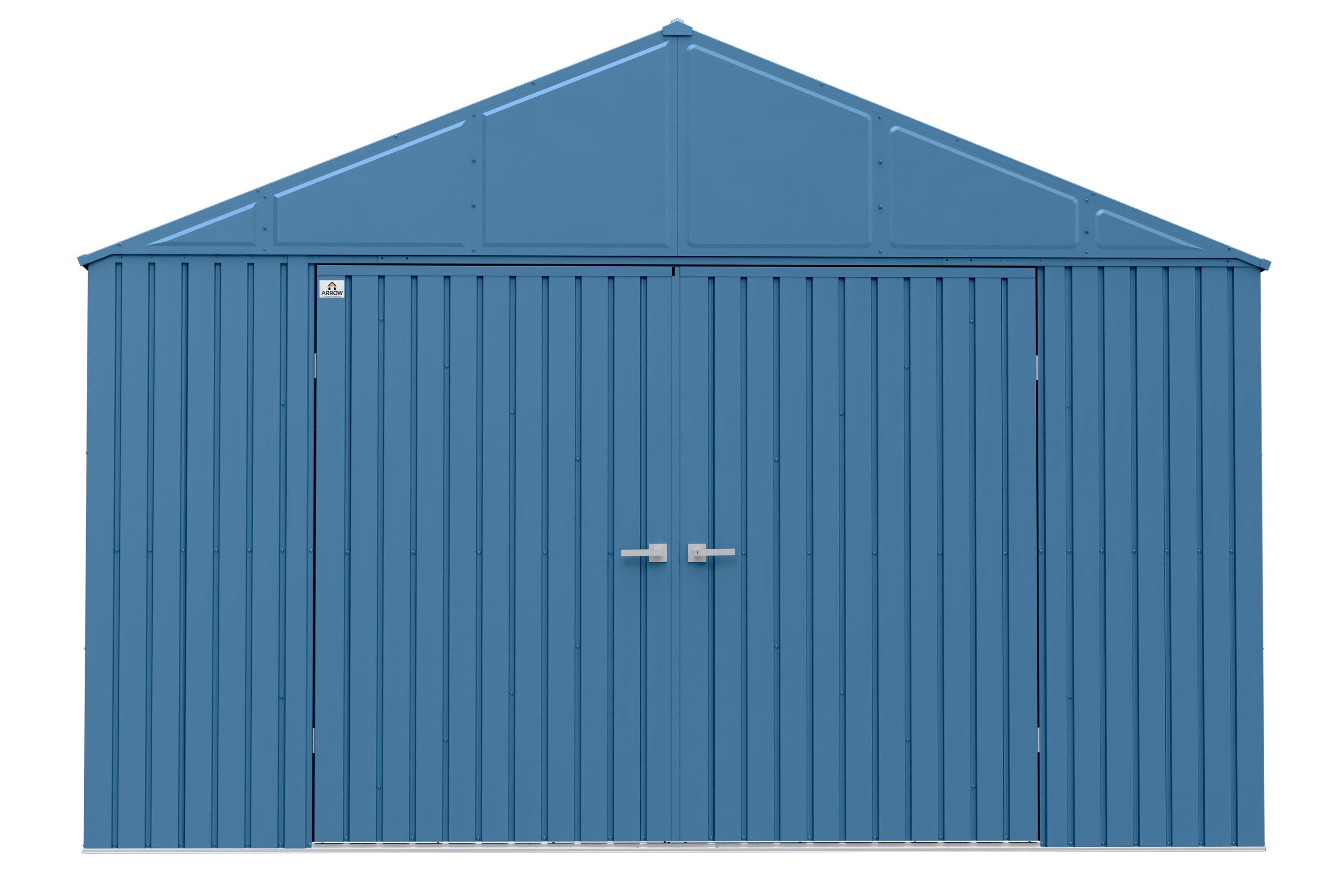 Blue Grey 12x14 Steel Storage Shed with Swing Doors