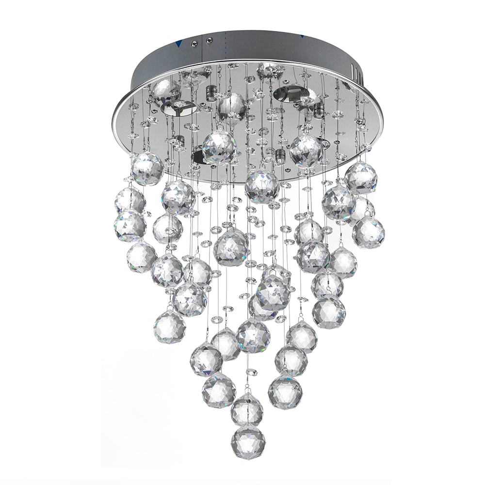 Oukaning JZUC634BUSHCX 4-Light Polished Stainless Steel LED Flush Mount Light