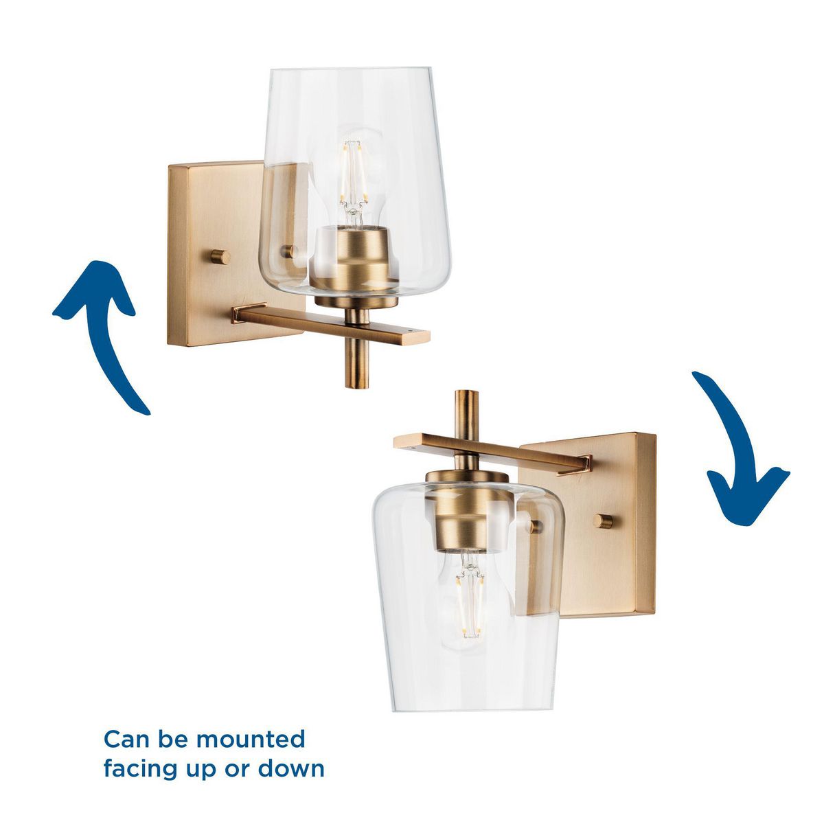Calais Vintage Brass Dimmable Wall Sconce with Clear Glass Shade