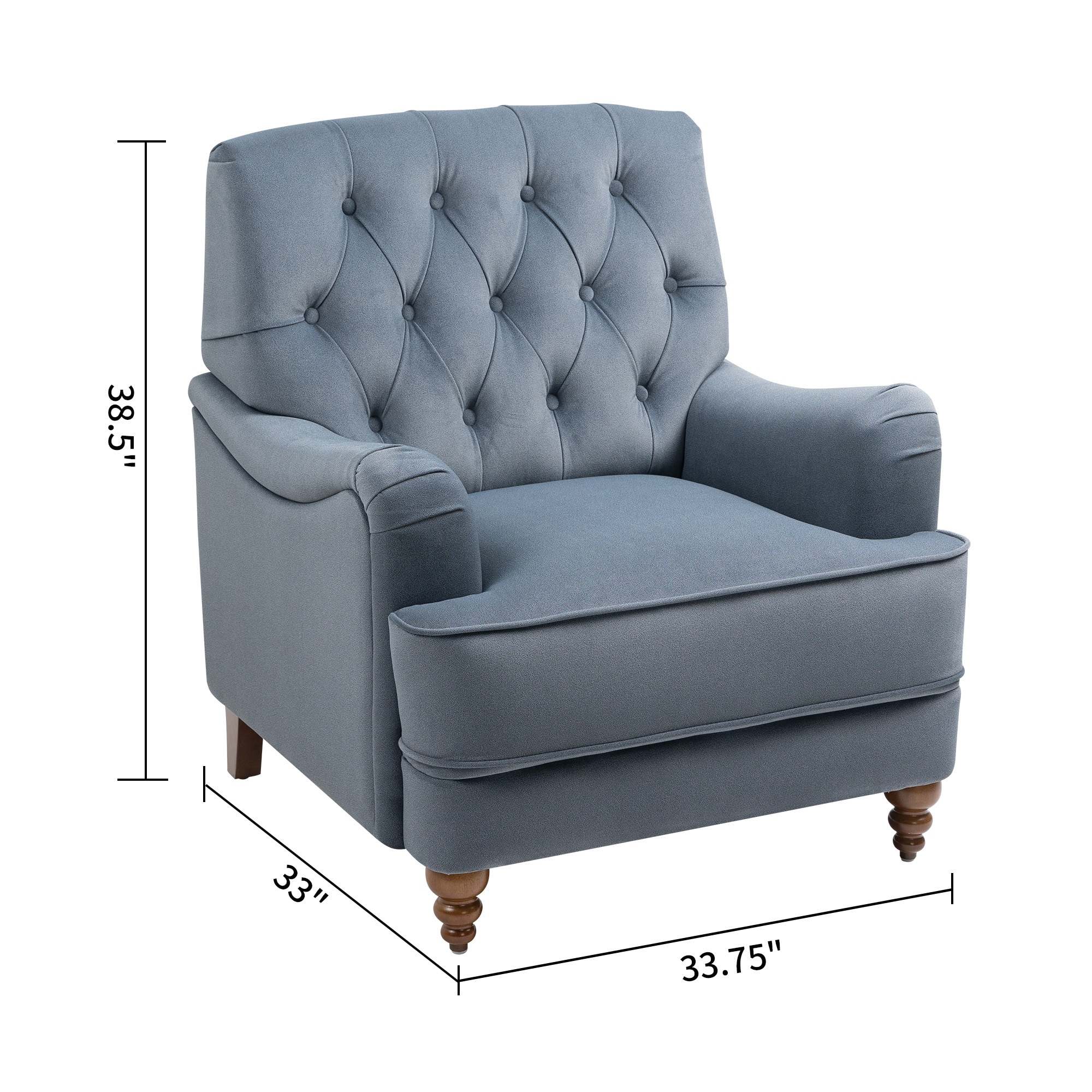 Clihome Blue Polyester Upholstered Tufted Recliner in the Recliners ...