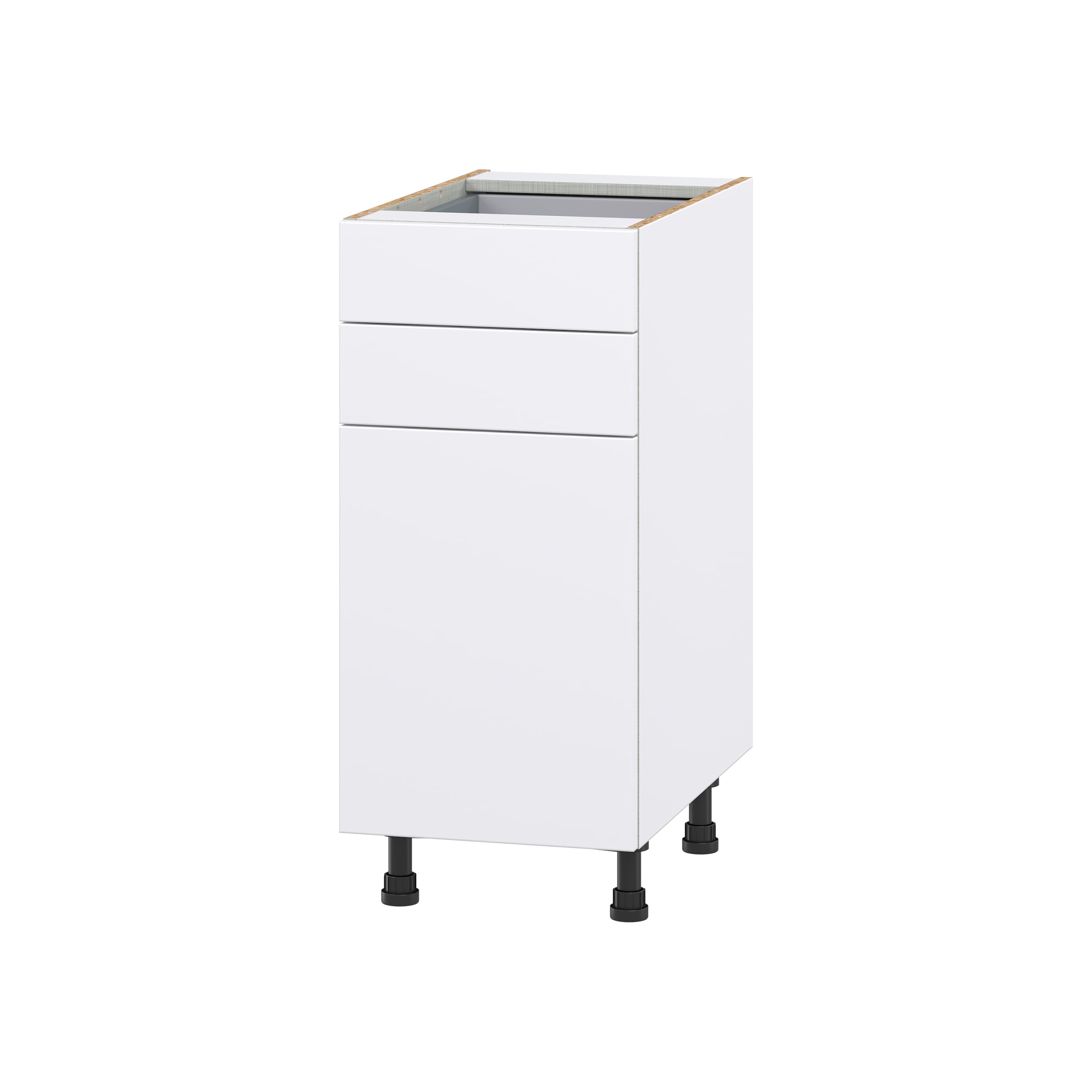 Hugo&Borg DSB15B(L/R)-LA Lasalle 15-in W x 34.5-in H x 24-in D Bright White Slab 2 -Drawers Base Fully assembled Cabinet (Flat Panel Slab)