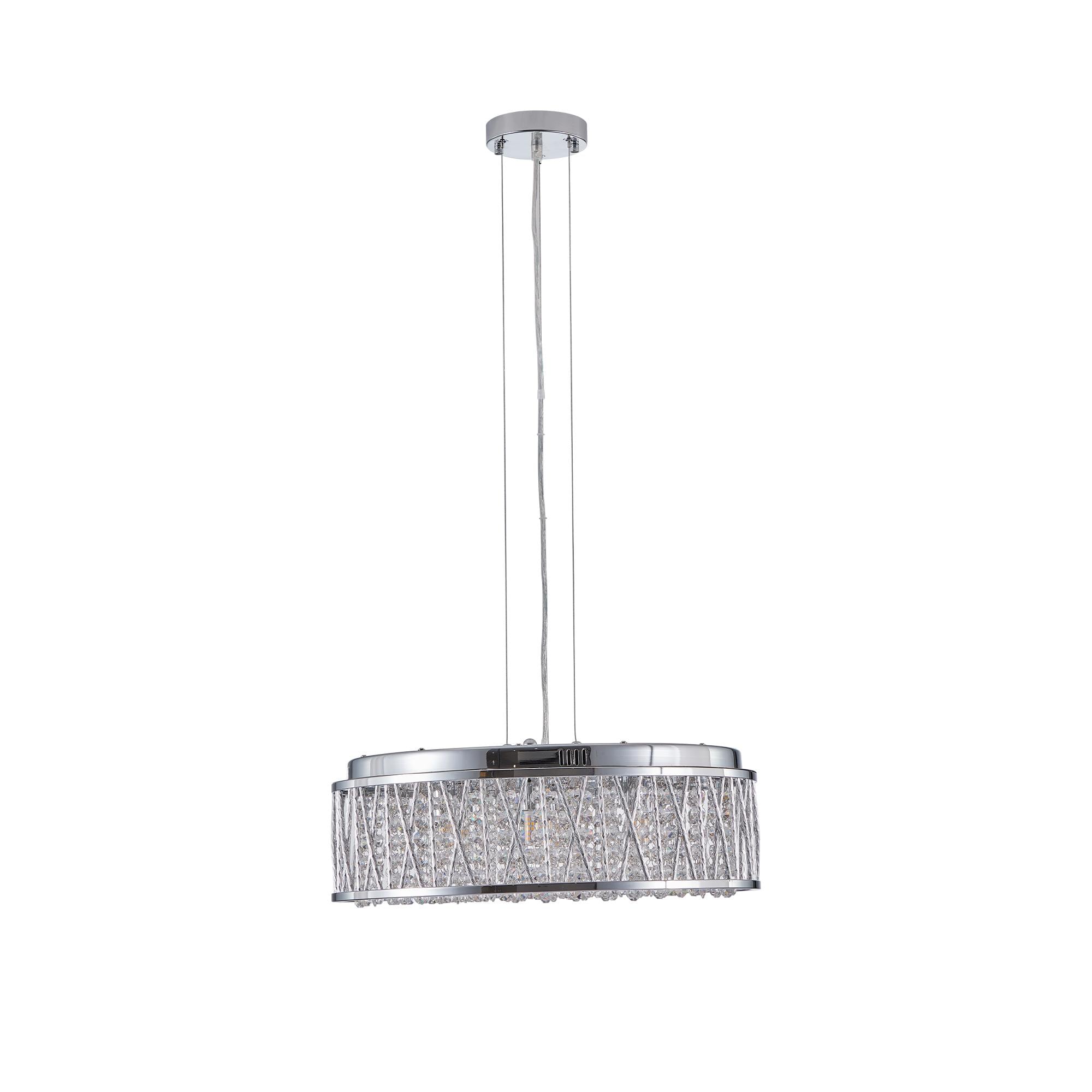 Bayfeve BFLCM-9453-LT Modern Crystal Drum Pendant Light 7 -Light Gloss Chrome Modern/contemporary Crystal For Use in Bedrooms, Dining Rooms, Foyers, Kitchens, Living Rooms Chandelier