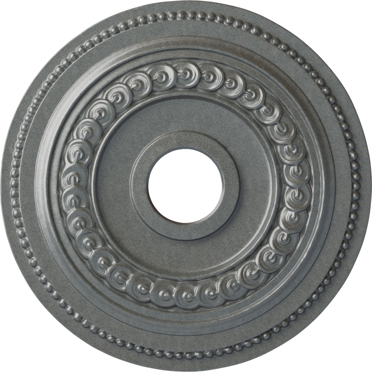 Ekena Millwork CM18OL1PLS Oldham 18-in W x 18-in L Painted Platinum Polyurethane Whole Ceiling Medallion