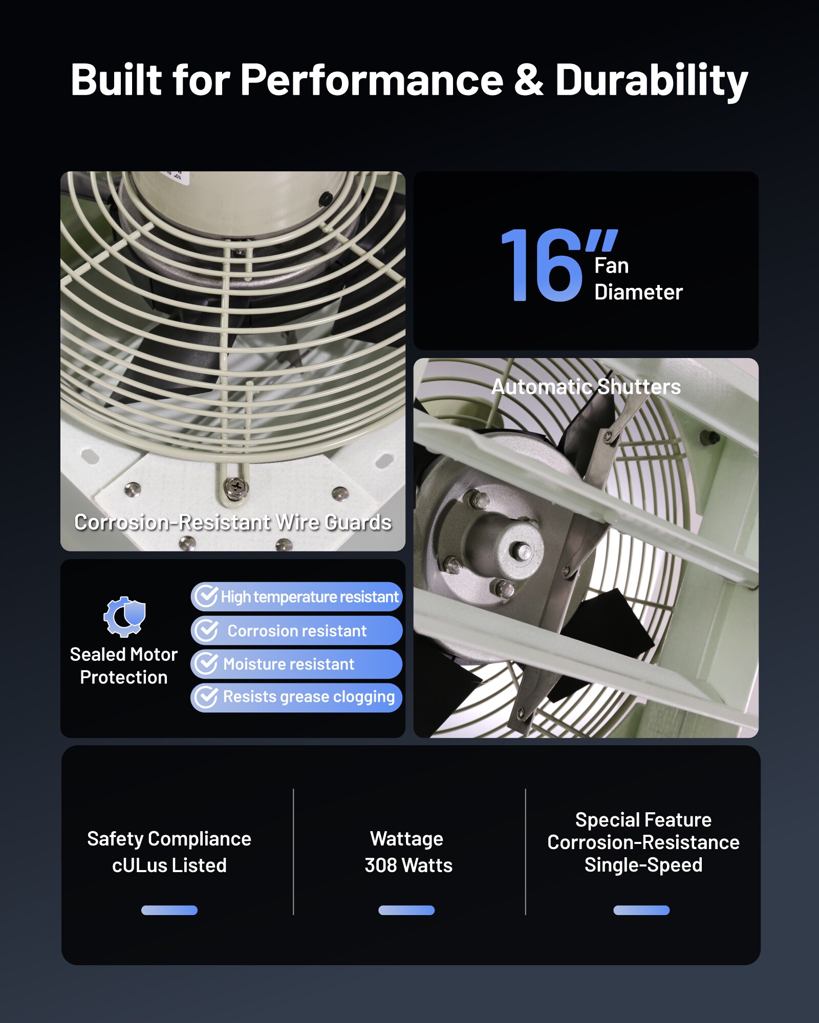 iLIVING ILG8SF16S-CR Wall-Mounted-Fans - View #8
