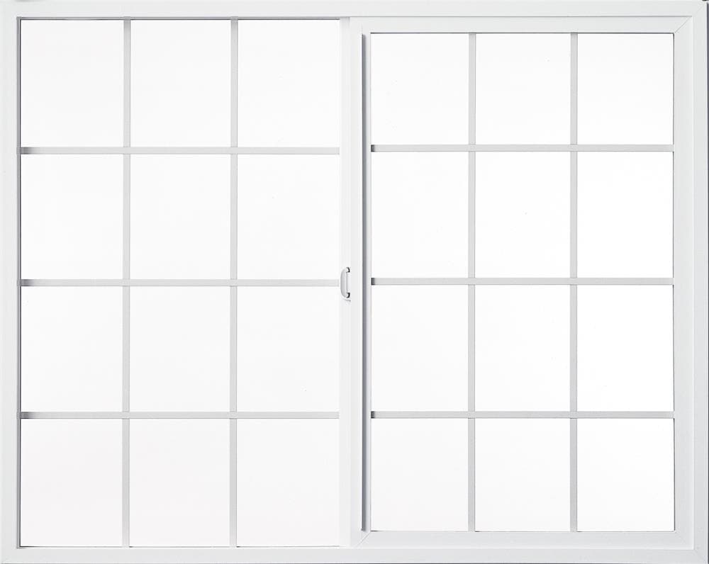 Milgard 6110-5036G V250 Style Line Series 59-1/2-in x 41-1/2-in White Left-Handed Vinyl Sliding Window with Grids (Half Screen Included)