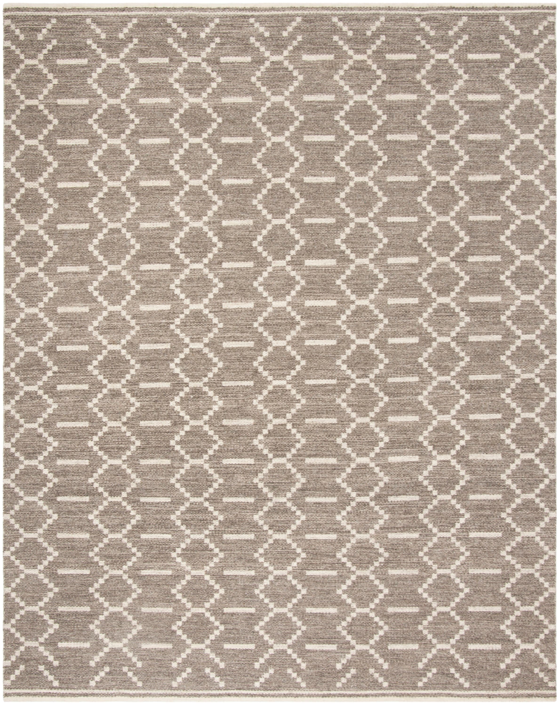 Nomadic Essence Handwoven Grey & Ivory Wool 8' x 10' Area Rug