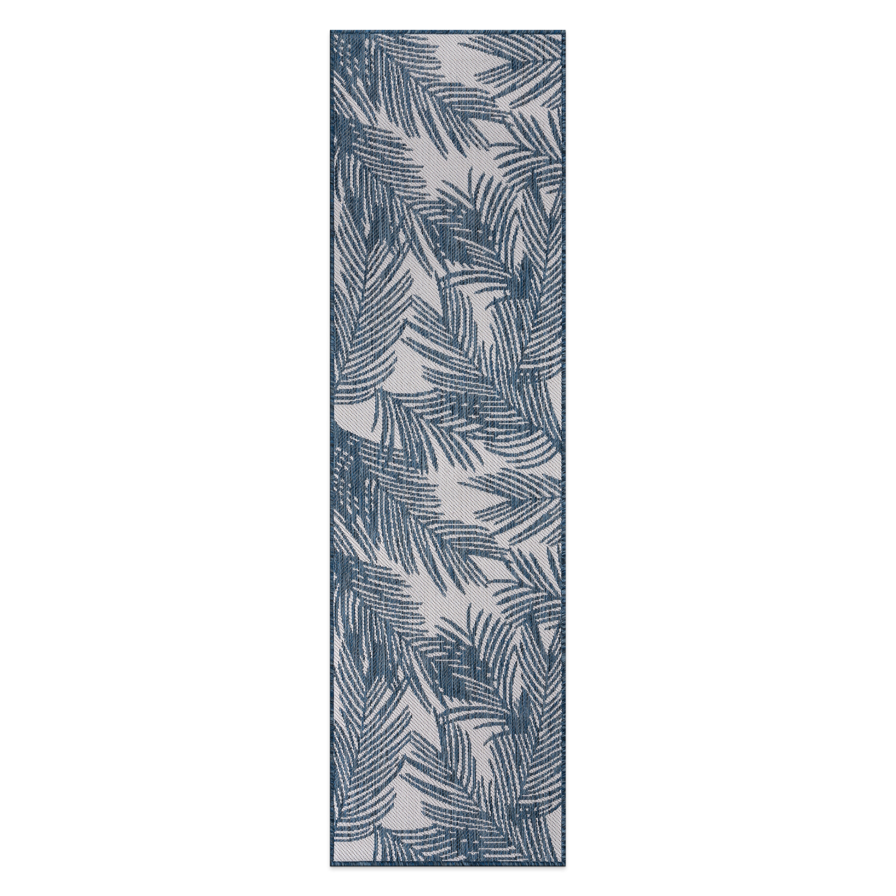 World Rug Gallery 117NAVY2X7 Summer 2 x 7 (ft) Loomed Polypropylene Navy Rectangular Indoor/Outdoor Floral/Botanical Tropical Area rug