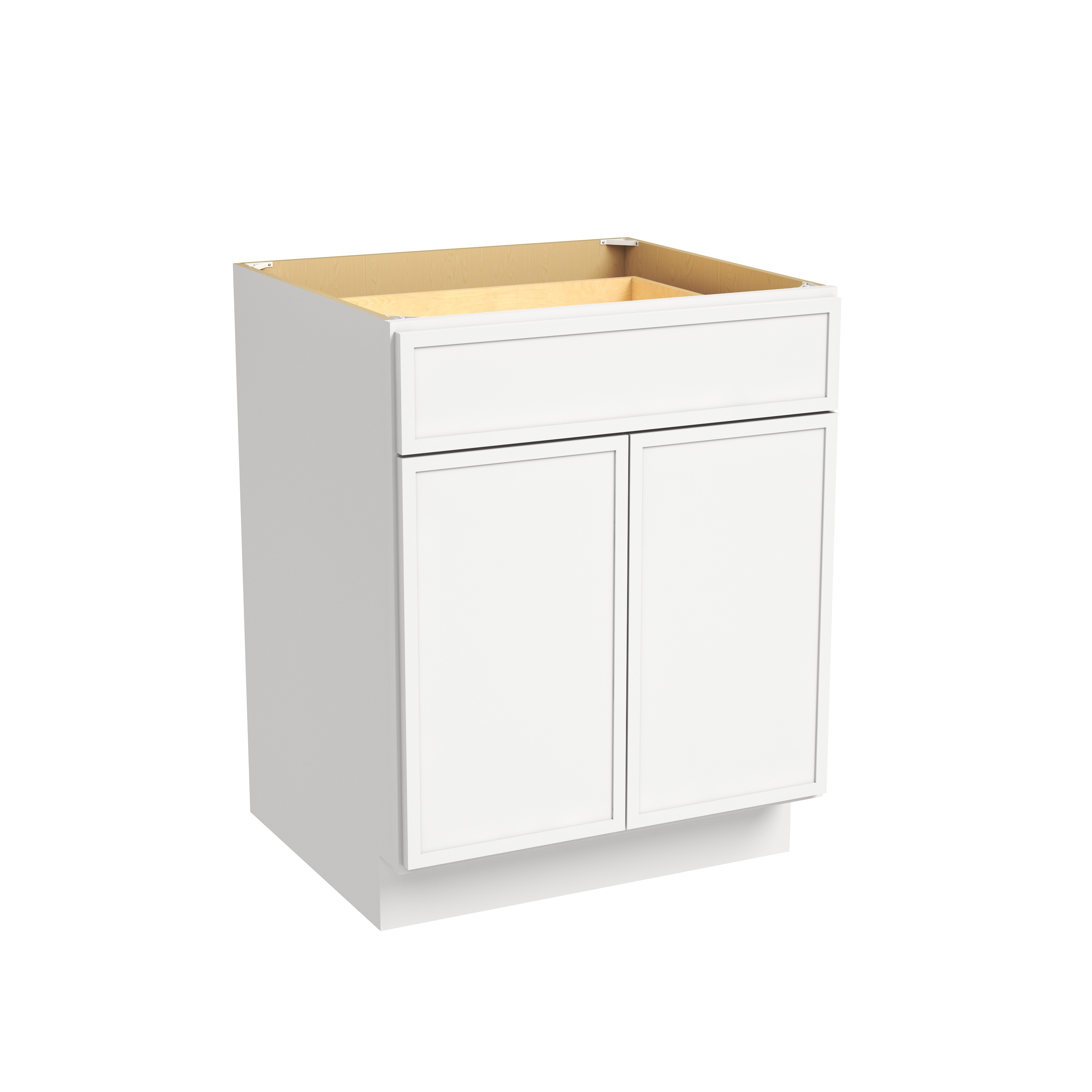 CASAINC 27-in W x 34.5-in H x 24-in D Dove White Ready to Assemble (RTA) Plywood Floor Base Kitchen Cabinet Slim Shaker