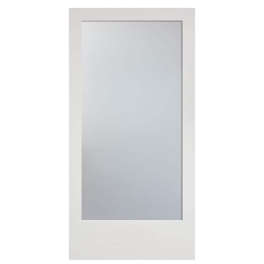 Masonite 36-in x 84-in Primed Unfinished Frosted Glass Wood Single ...