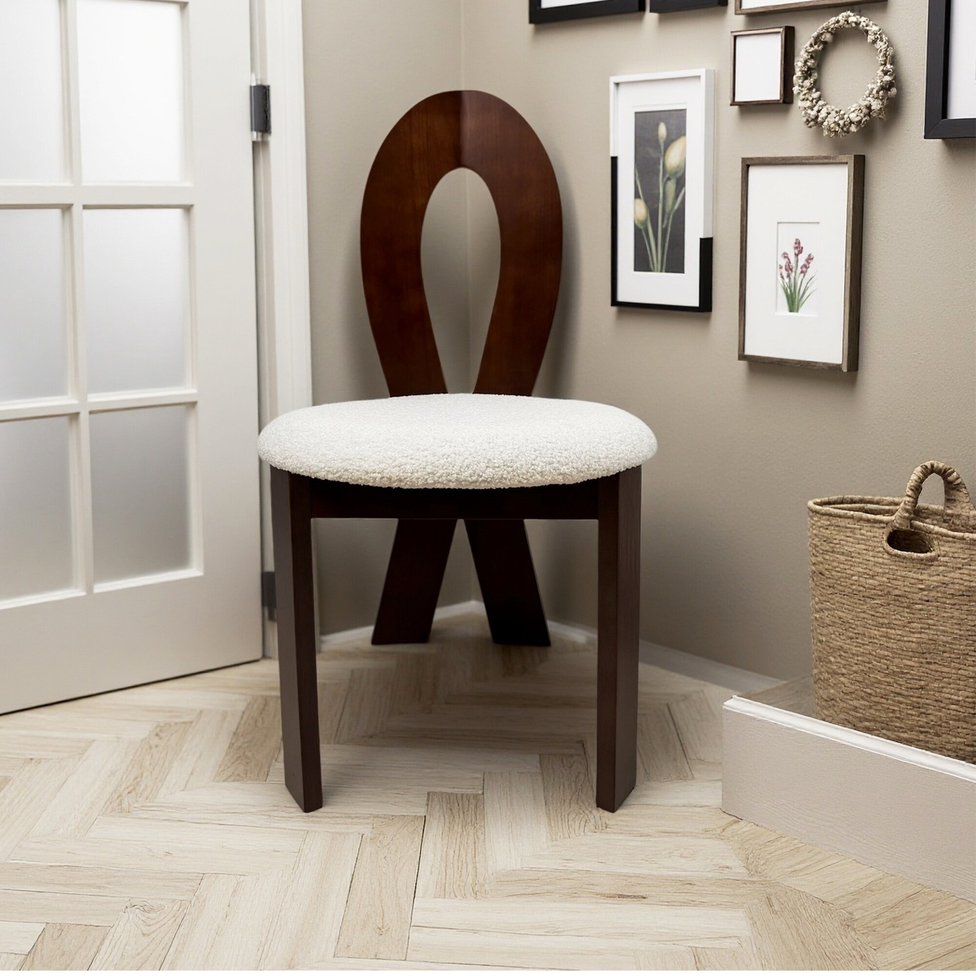 LUXEYARD Dining Chairs Set of 2 Key design Home Chairs Pure White Teddy ...