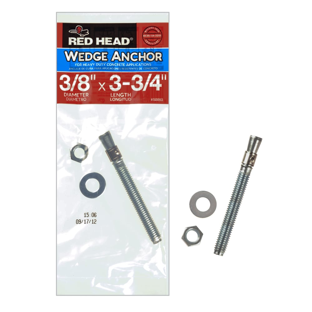 Red Head 50093 3/8-in x 3-3/4-in Concrete Wedge Anchors (