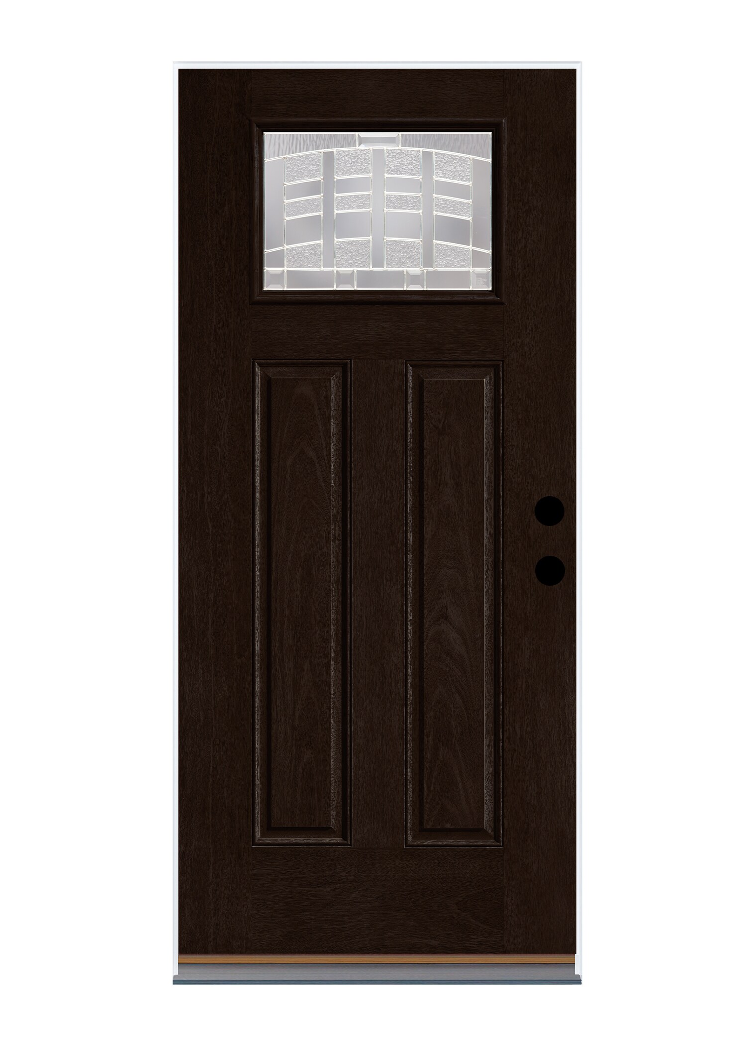 Therma-Tru Benchmark Doors Emerson 36-in x 80-in Fiberglass Craftsman Left-Hand Inswing Dark Elm Stained Prehung Single Front Door Insulating Core -  TTB638336