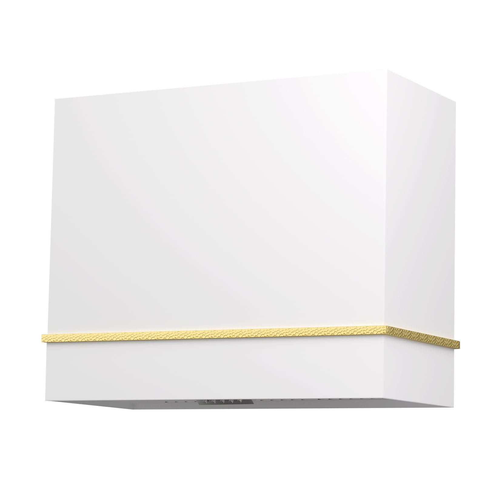 Akicon AK-HS36HA-SWG 36 inch Ducted 600-CFM White with Gold Wall-Mounted Range Hood with Charcoal Filter