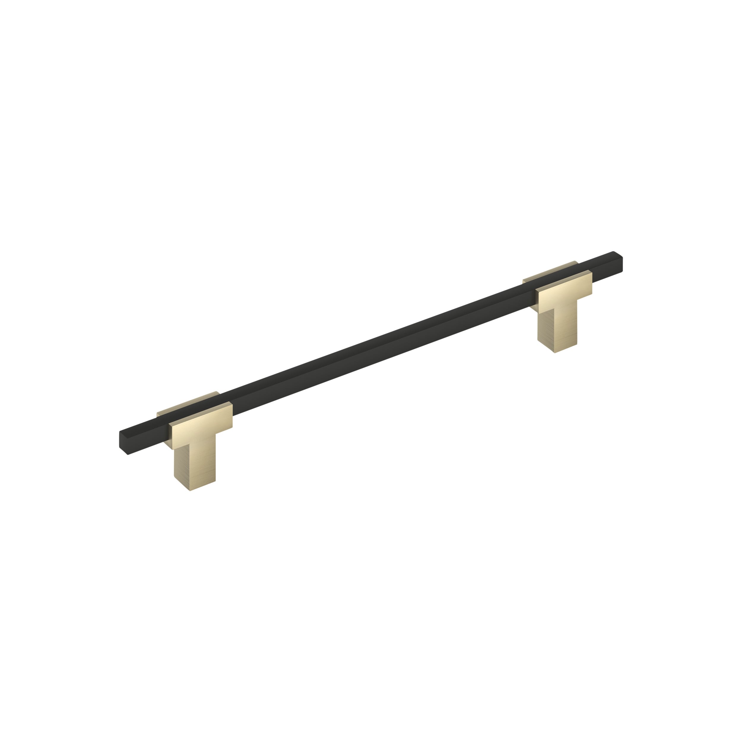 Amerock BP778192BBZMB Urbanite 7-9/16-in , 192mm Center to Center Golden Champagne/Matte Black Rectangular Bar