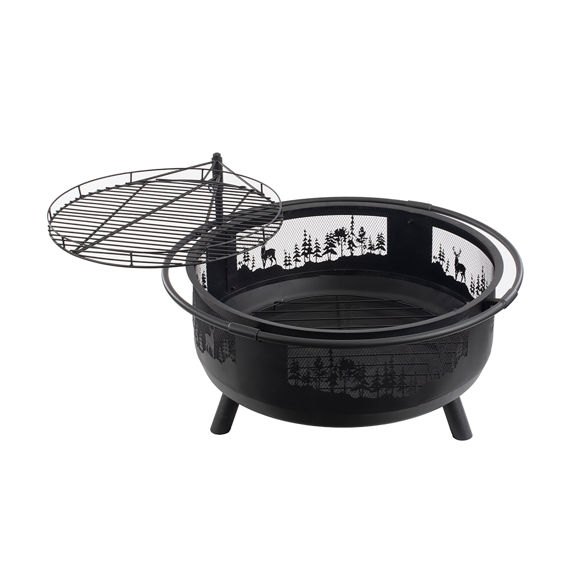 Blue Sky WBFB36SG-MD Outdoor Living 36-in W Black Steel Wood-Burning Fire Pit - 1