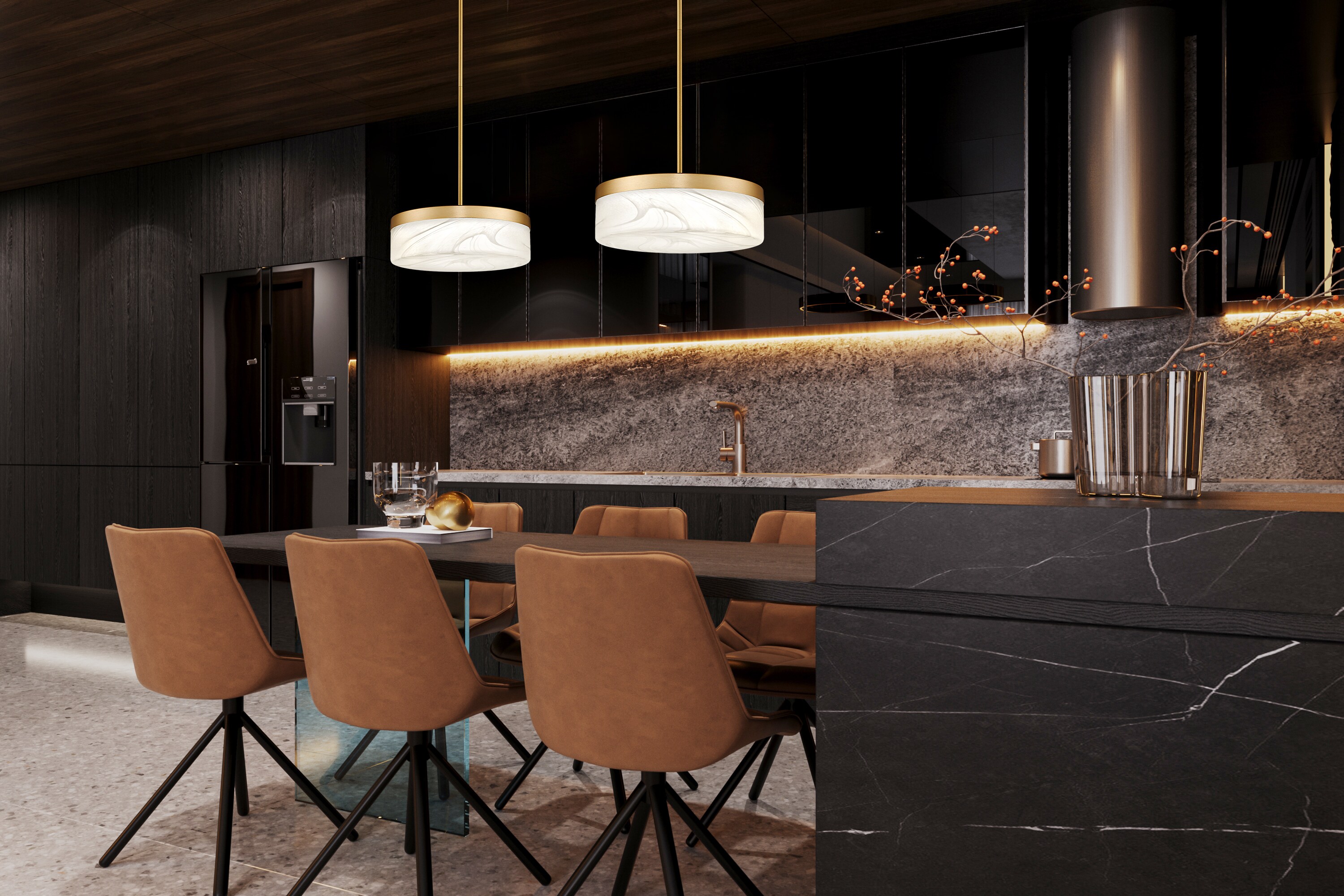 Z-Lite Renaud Modern Gold 13 in 1 Light Pendant in the Pendant Lighting ...
