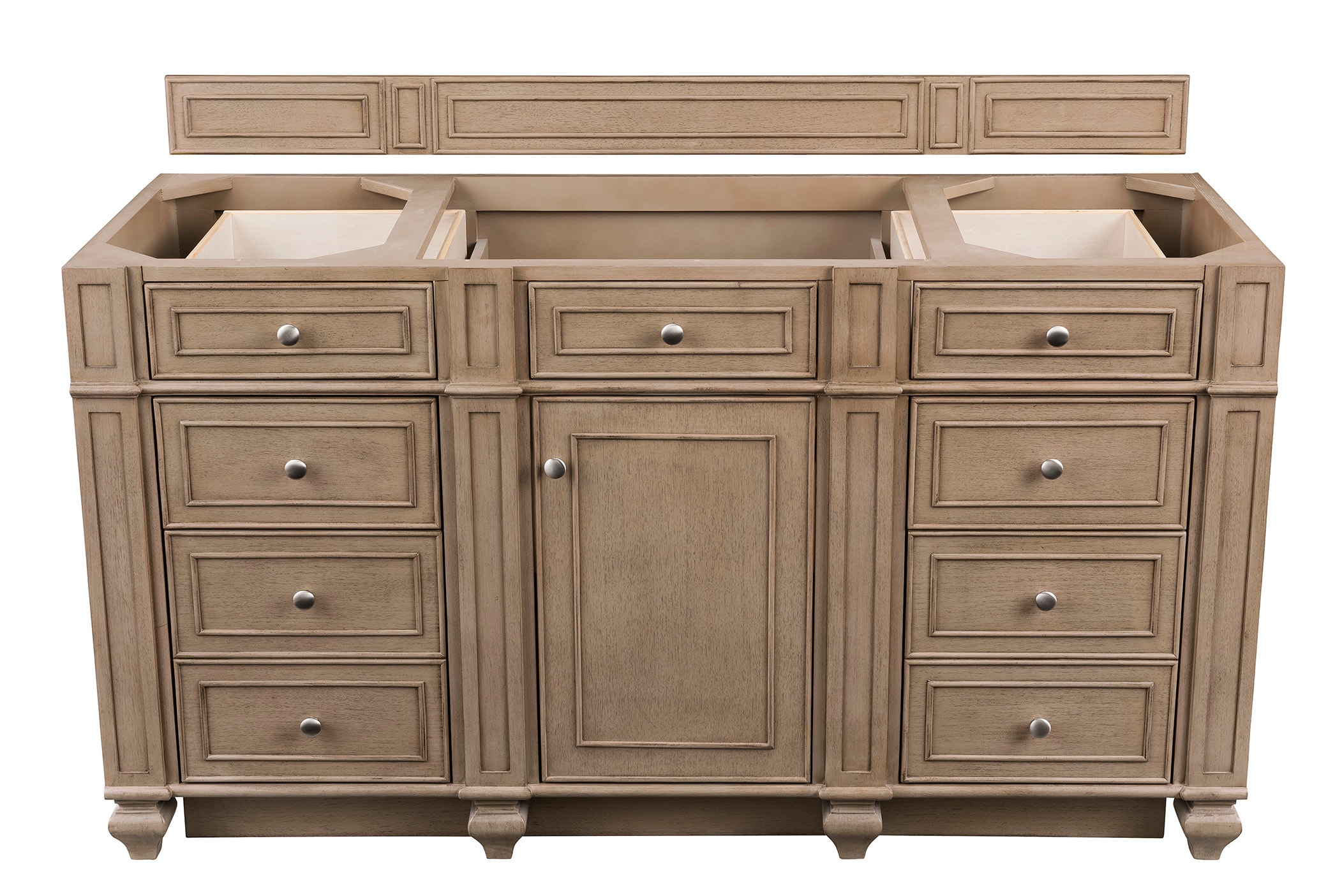 James Martin Vanities 157-V60S-WW Bristol 60-in Whitewashed Walnut Bathroom Vanity Base Cabinet without Top